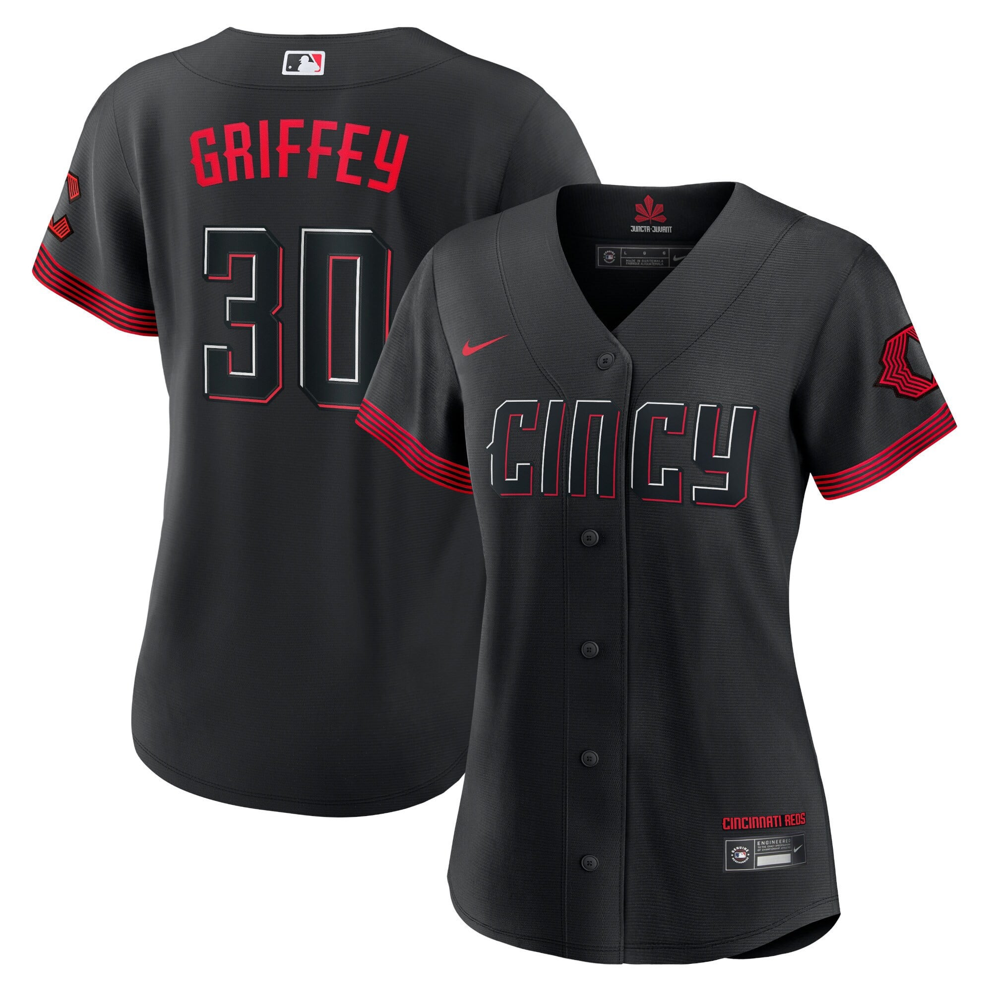 Women's Cincinnati Reds Black 2023 City Connect Flex Jersey - All Stitched