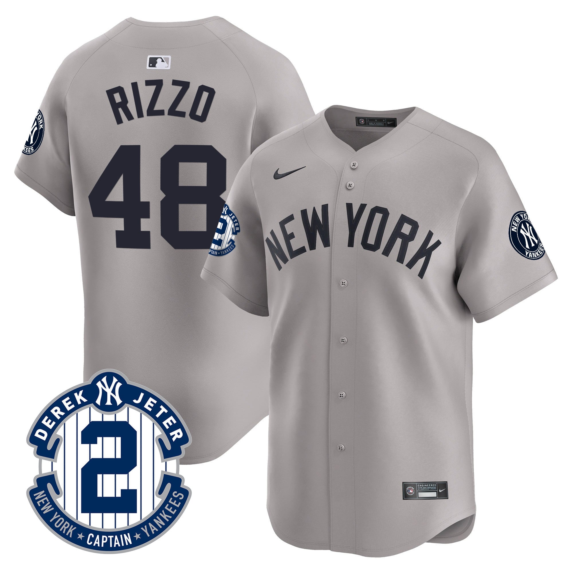 Men's New York Yankees Derek Jeter Patch Vapor Premier Limited Jersey - All Stitched