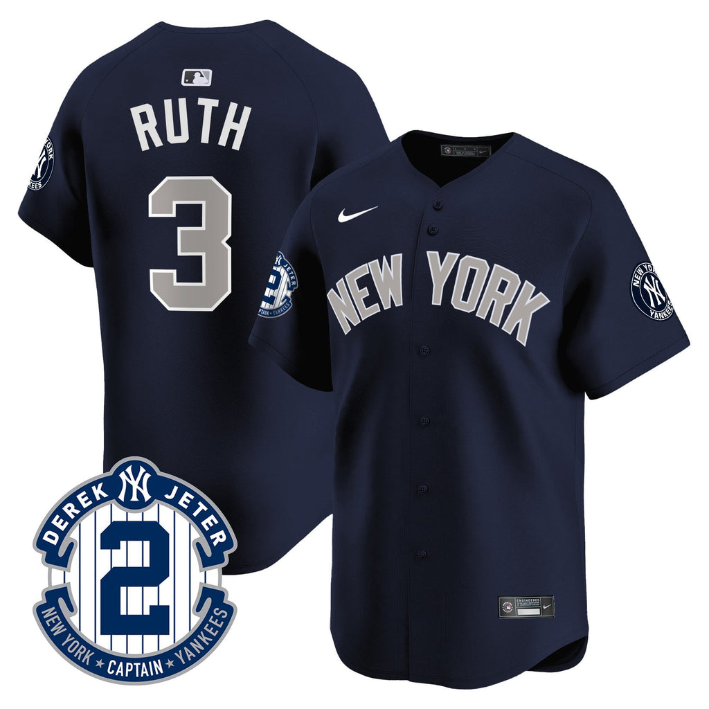 Men's New York Yankees Derek Jeter Patch Vapor Premier Limited Jersey - All Stitched