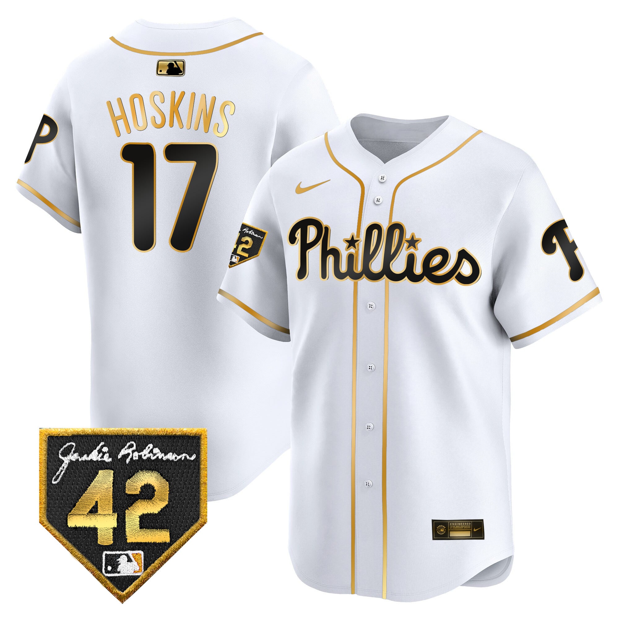 Men's Phillies 2024 Jackie Robinson Patch Vapor Premier Limited Jersey - All Stitched