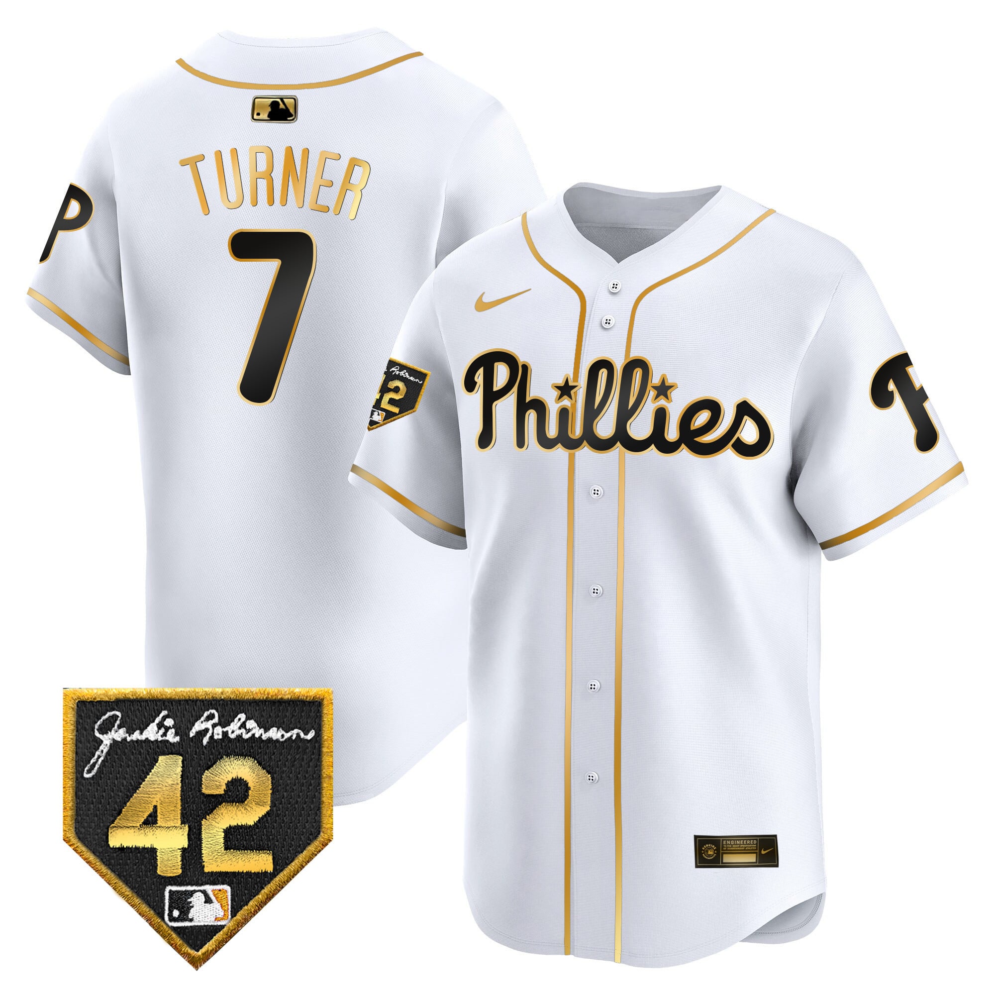 Men's Phillies 2024 Jackie Robinson Patch Vapor Premier Limited Jersey - All Stitched