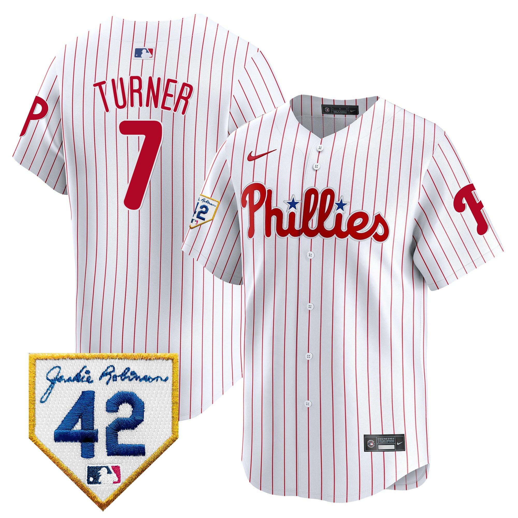 Men's Phillies 2024 Jackie Robinson Patch Vapor Premier Limited Jersey - All Stitched