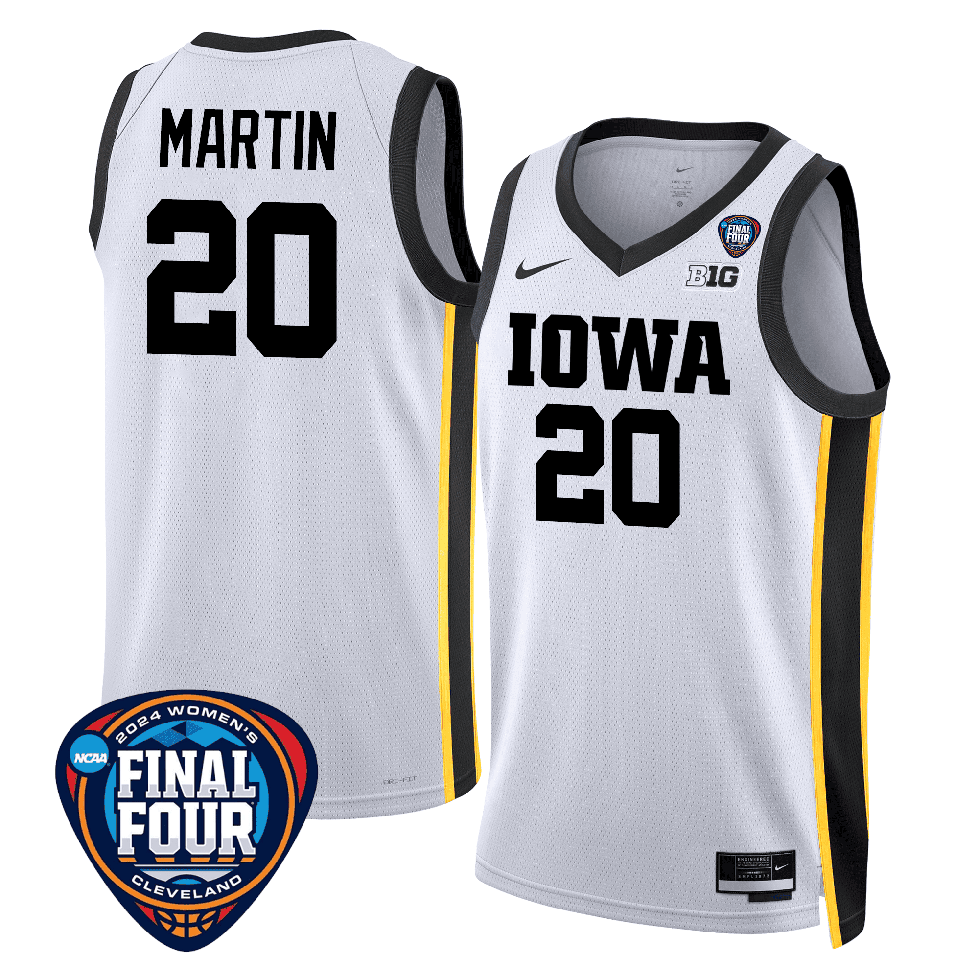 Iowa Hawkeyes Women's Basketball Association Edition Swingman Jersey - Final Four Patch- Unisex