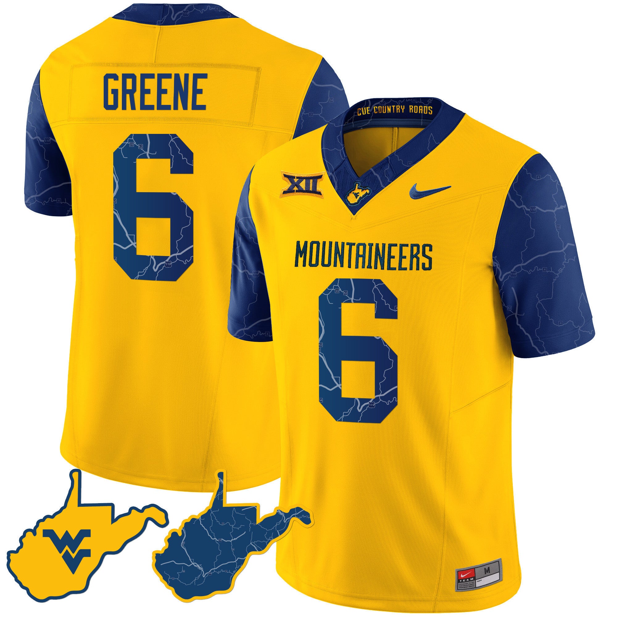 Men's West Virginia Mountaineers 2023 Country Roads Jersey - All Stitched