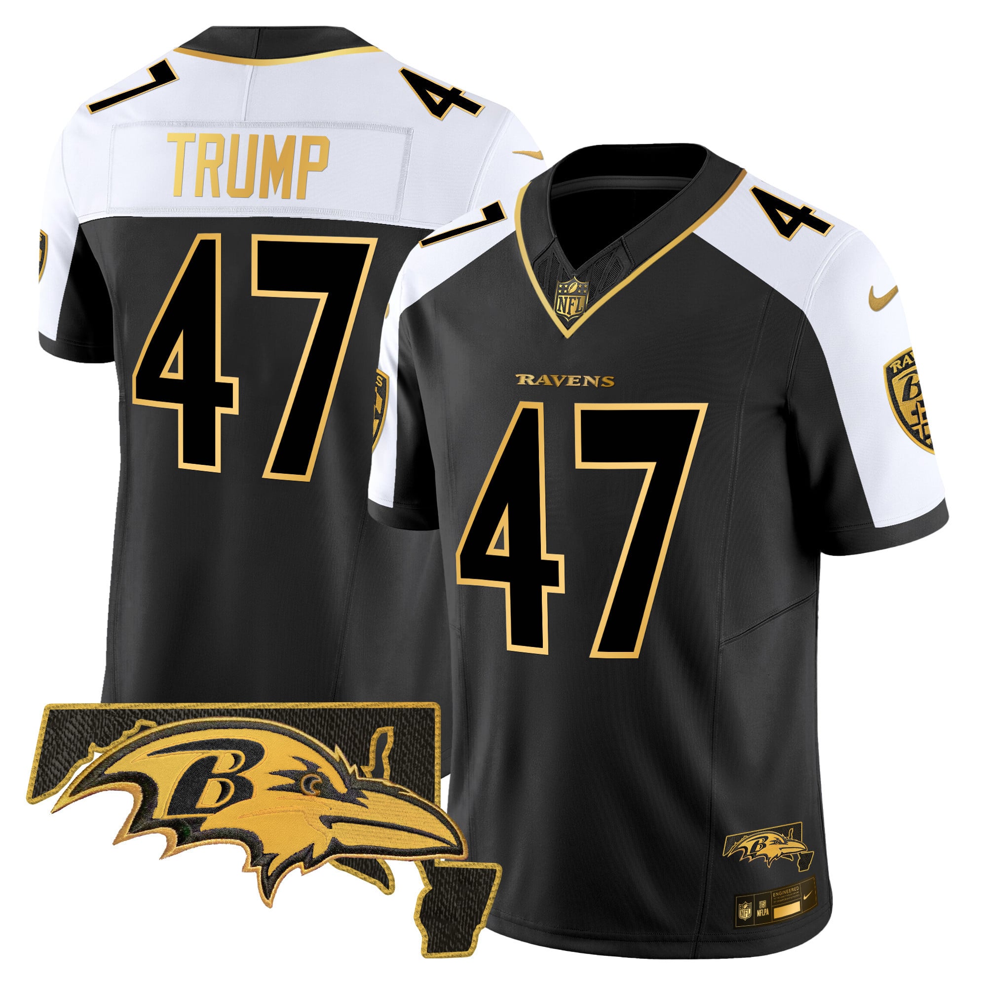 Men's Ravens 2024 Gold Vapor Limited Jersey - All Stitched