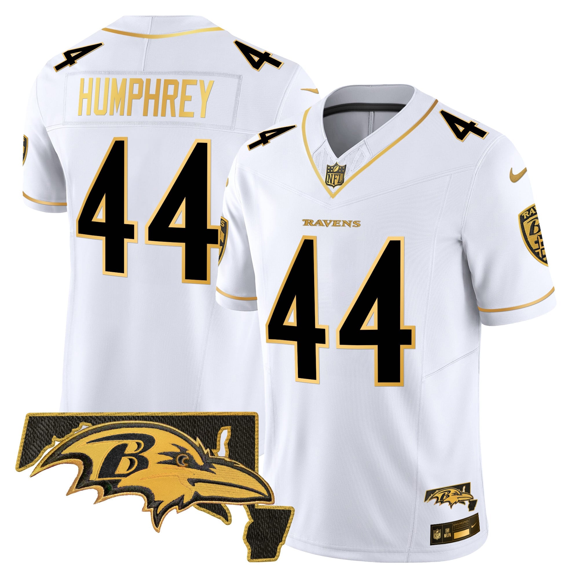 Men's Ravens 2024 Gold Vapor Limited Jersey - All Stitched