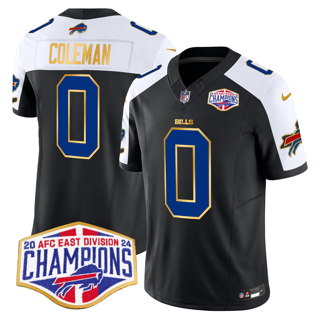 Men's Bills 2024 AFC East Division Champions Gold Trim Vapor Limited Jersey - All Stitched