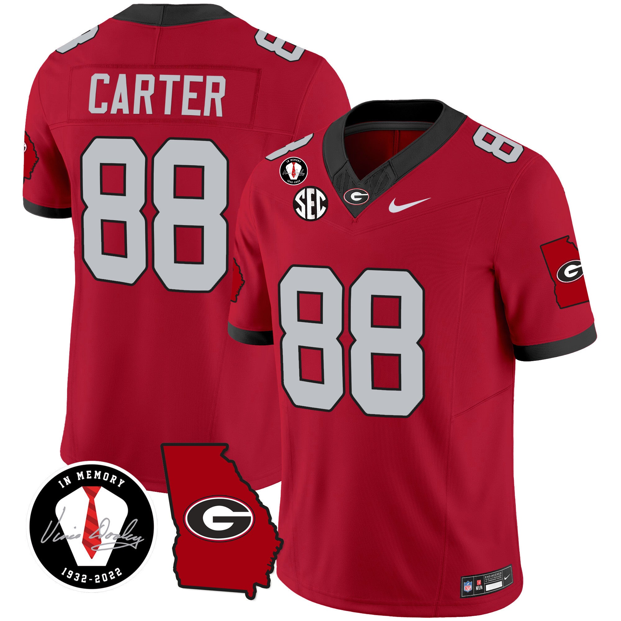 Men's Georgia Bulldogs 2024 Vapor Jersey V3 - Georgia Map - All Stitched