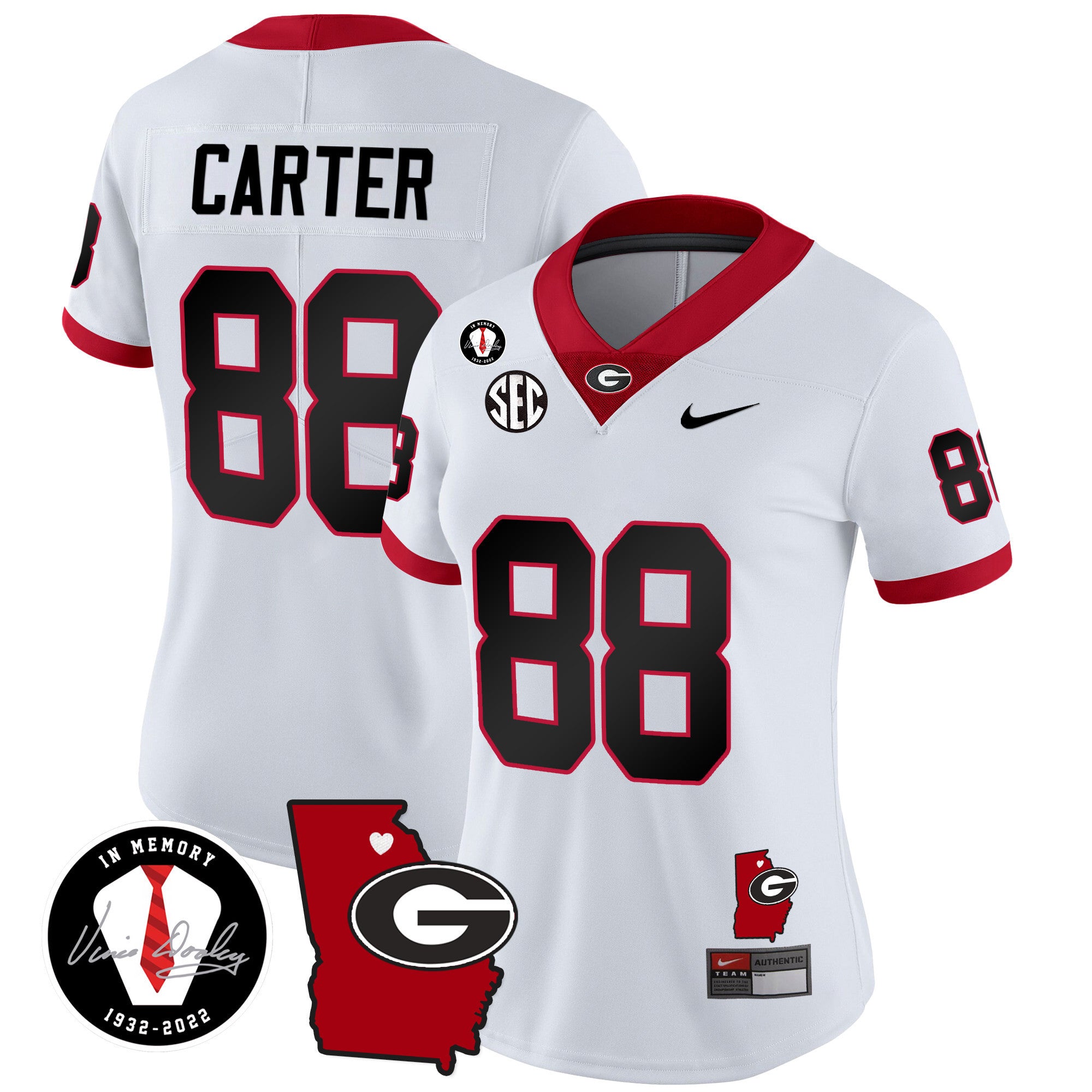 Women's Georgia Bulldogs 2024 Vapor Jersey V4 - Georgia Map - All Stitched