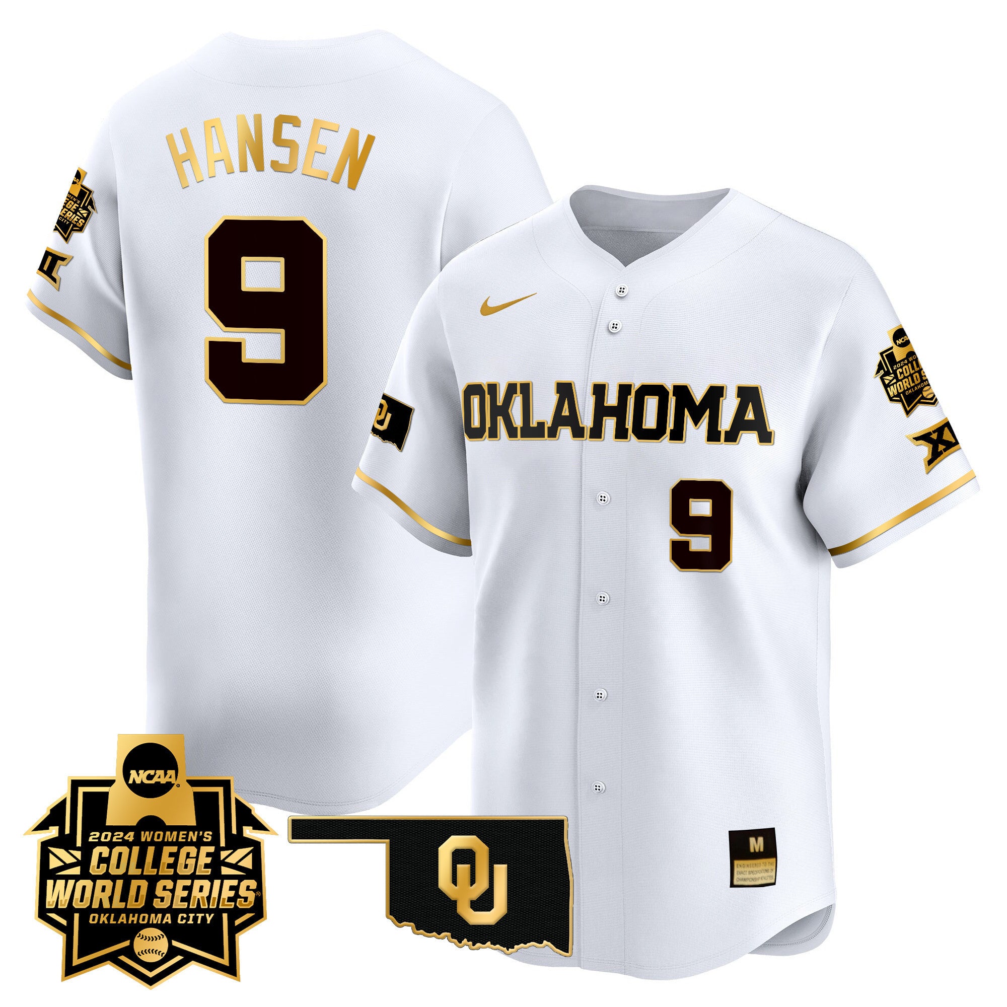Men's size - Oklahoma Sooners Women's College World Series Champions Vapor Premier Limited Jersey - All Stitched