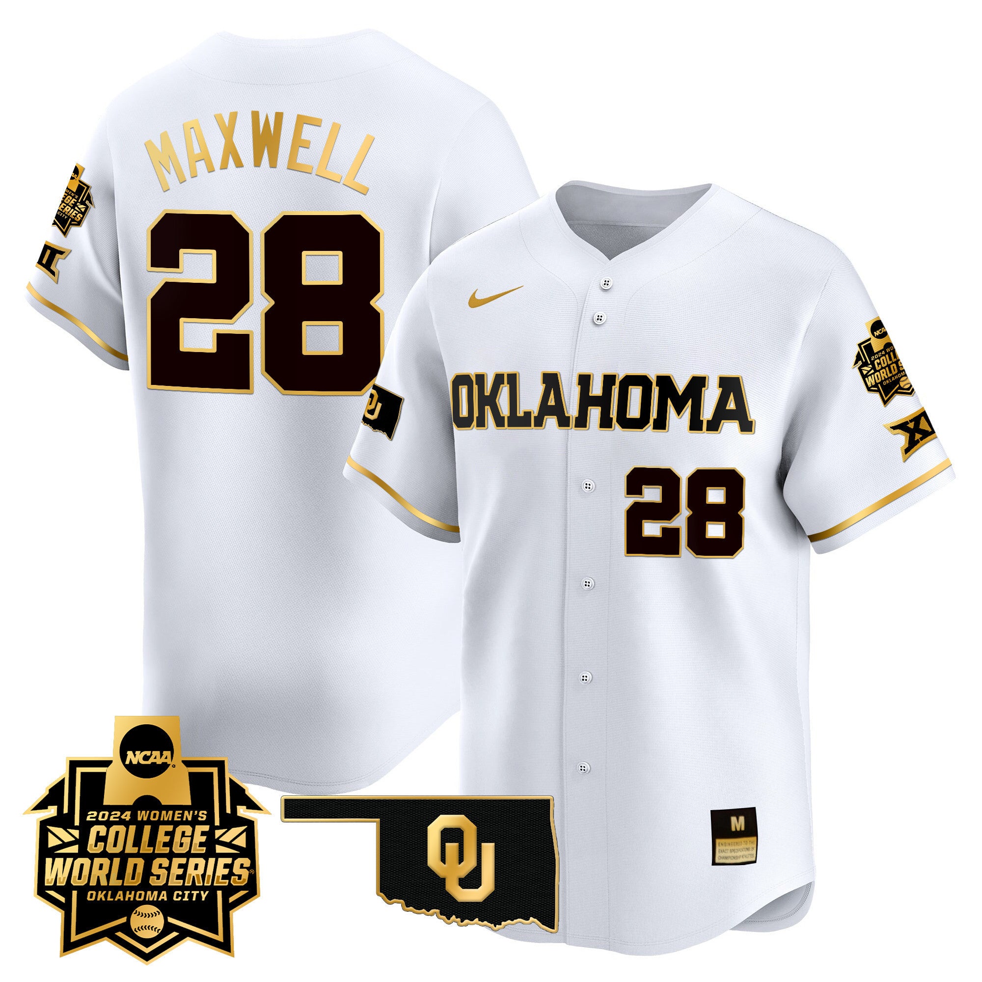 Men's size - Oklahoma Sooners Women's College World Series Champions Vapor Premier Limited Jersey - All Stitched
