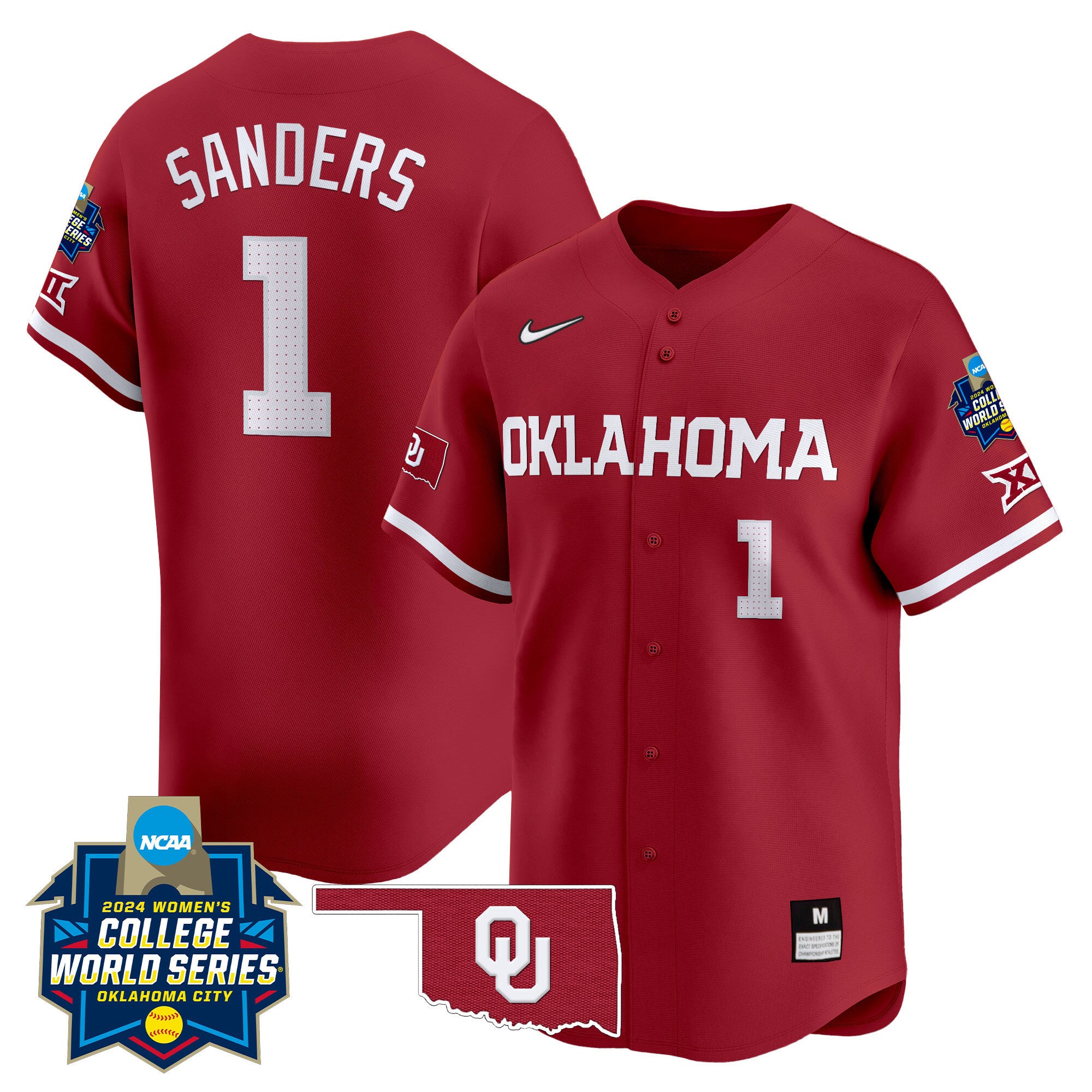 Men's size - Oklahoma Sooners Women's College World Series Champions Vapor Premier Limited Jersey - All Stitched