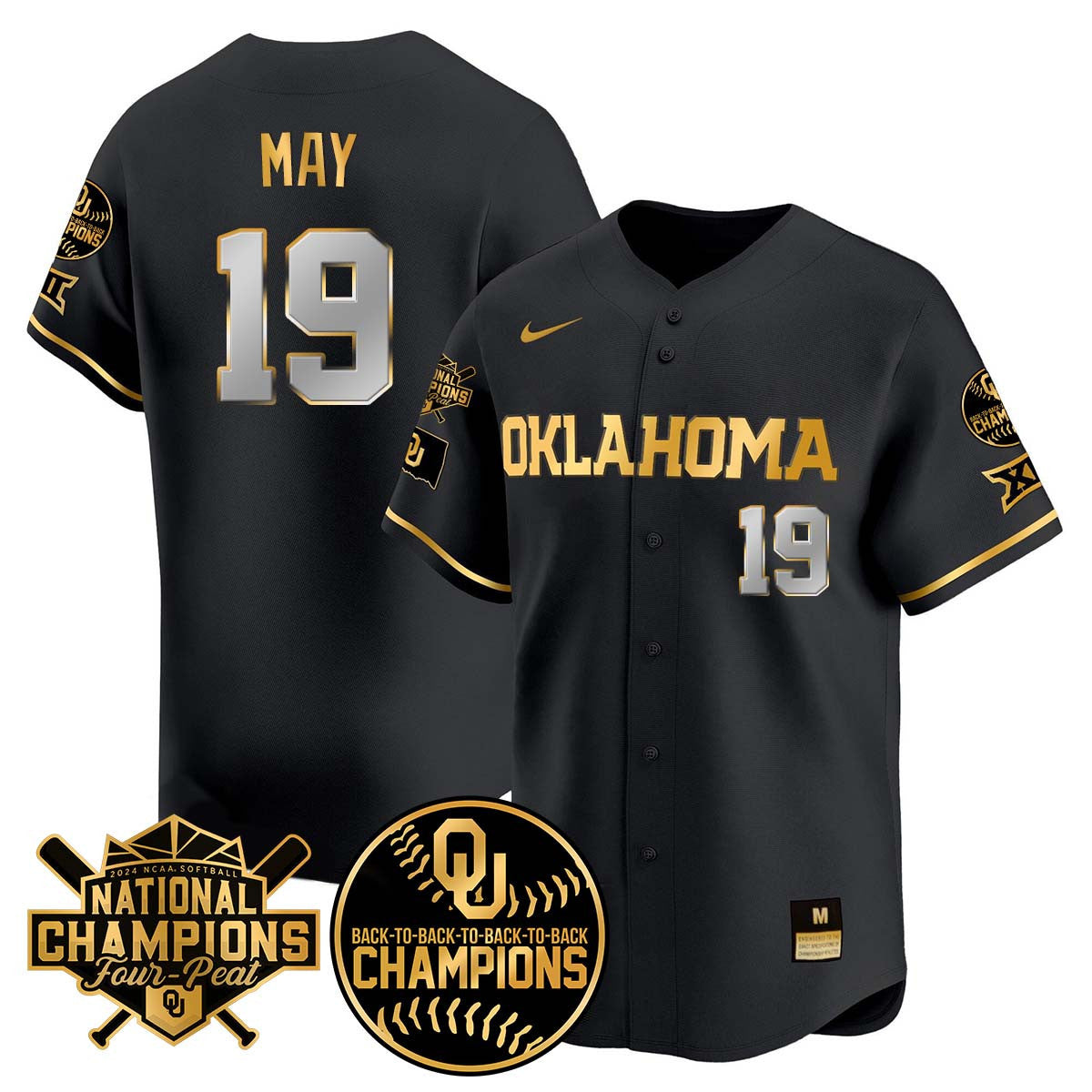 Men's size - Oklahoma Women's Back To National Champions Jersey 406VTTLJS002 - All Stitched