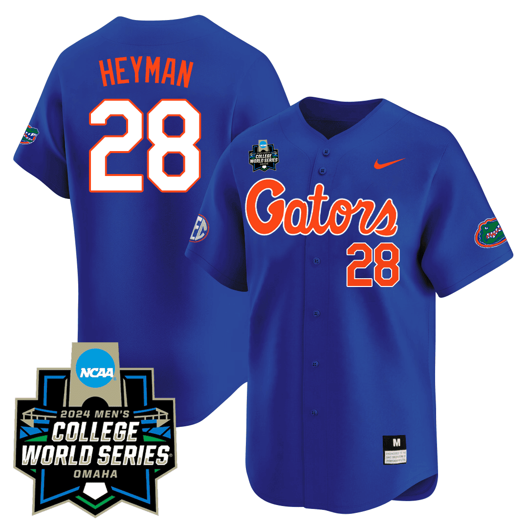 Men's Florida Gators 23/24 Jersey - 2024 College World Series Patch - All Stitched