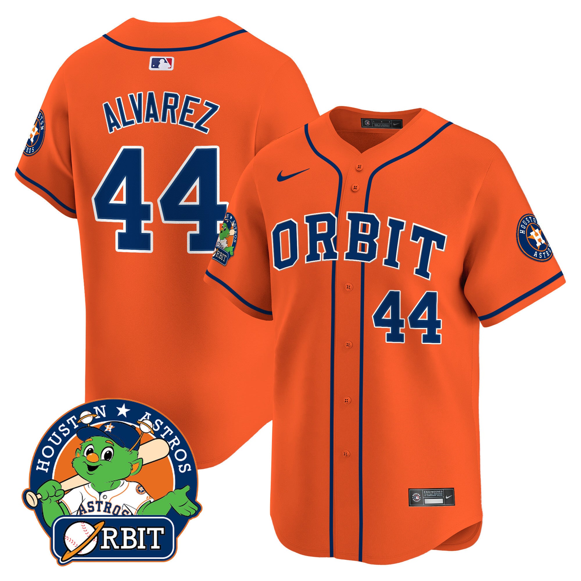 Men's Astros Orbit Patch Vapor Premier Limited Jersey - All Stitched