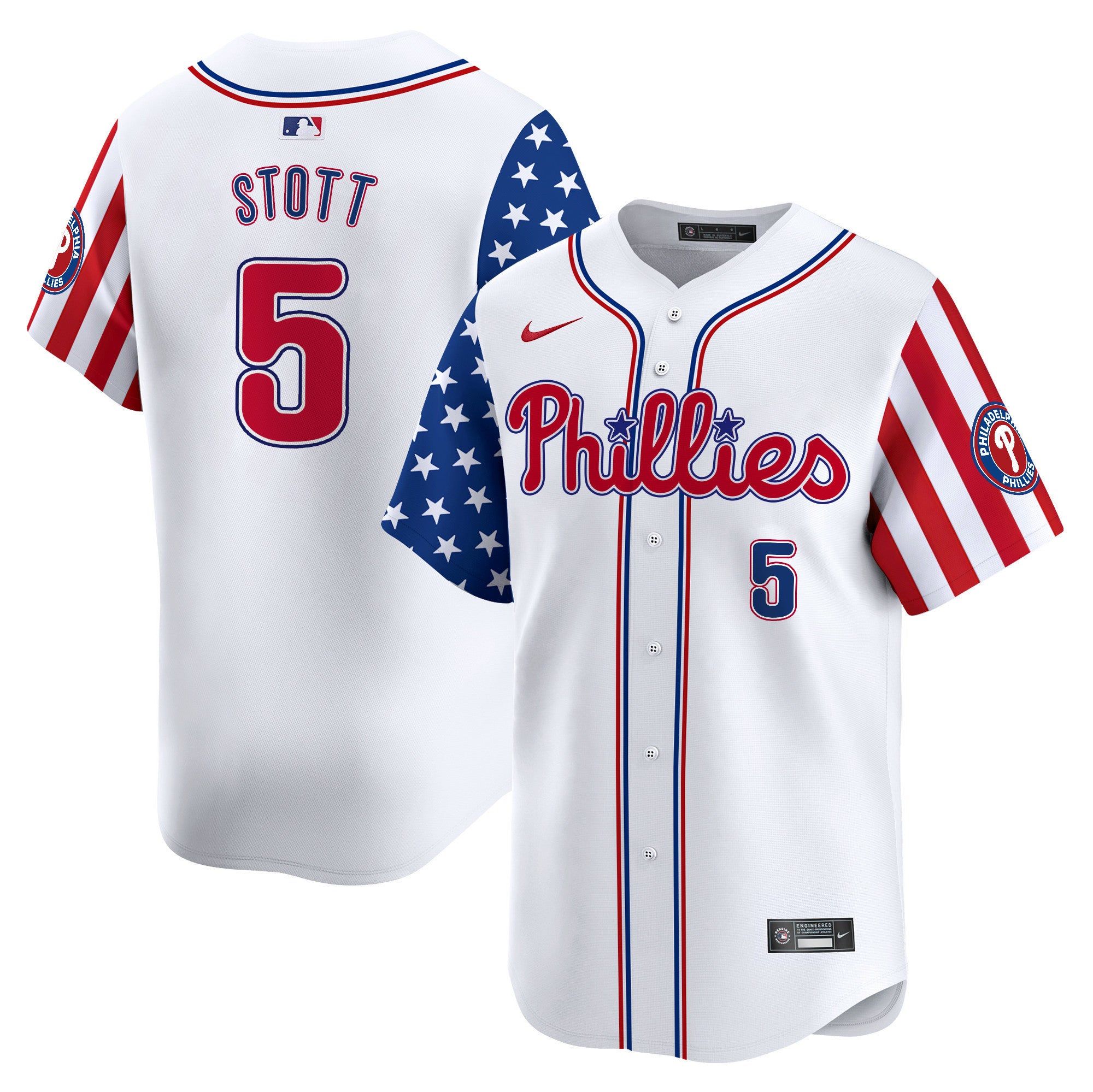 Philadelphia Phillies 2024 Independence Day Vapor Premier Limited Jersey - All Stitched