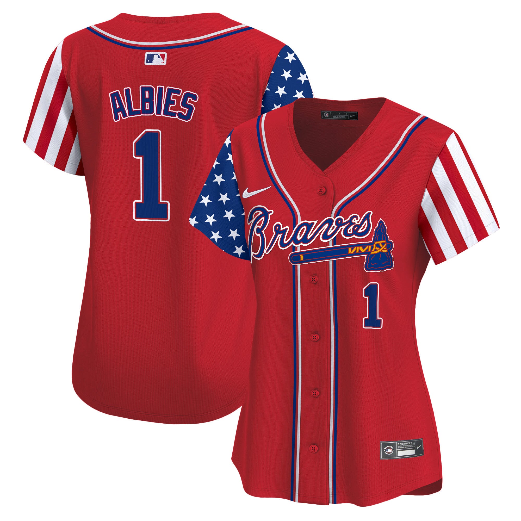 Women's Atlanta Braves 2024 Independence Day Vapor Premier Limited Jersey - All Stitched
