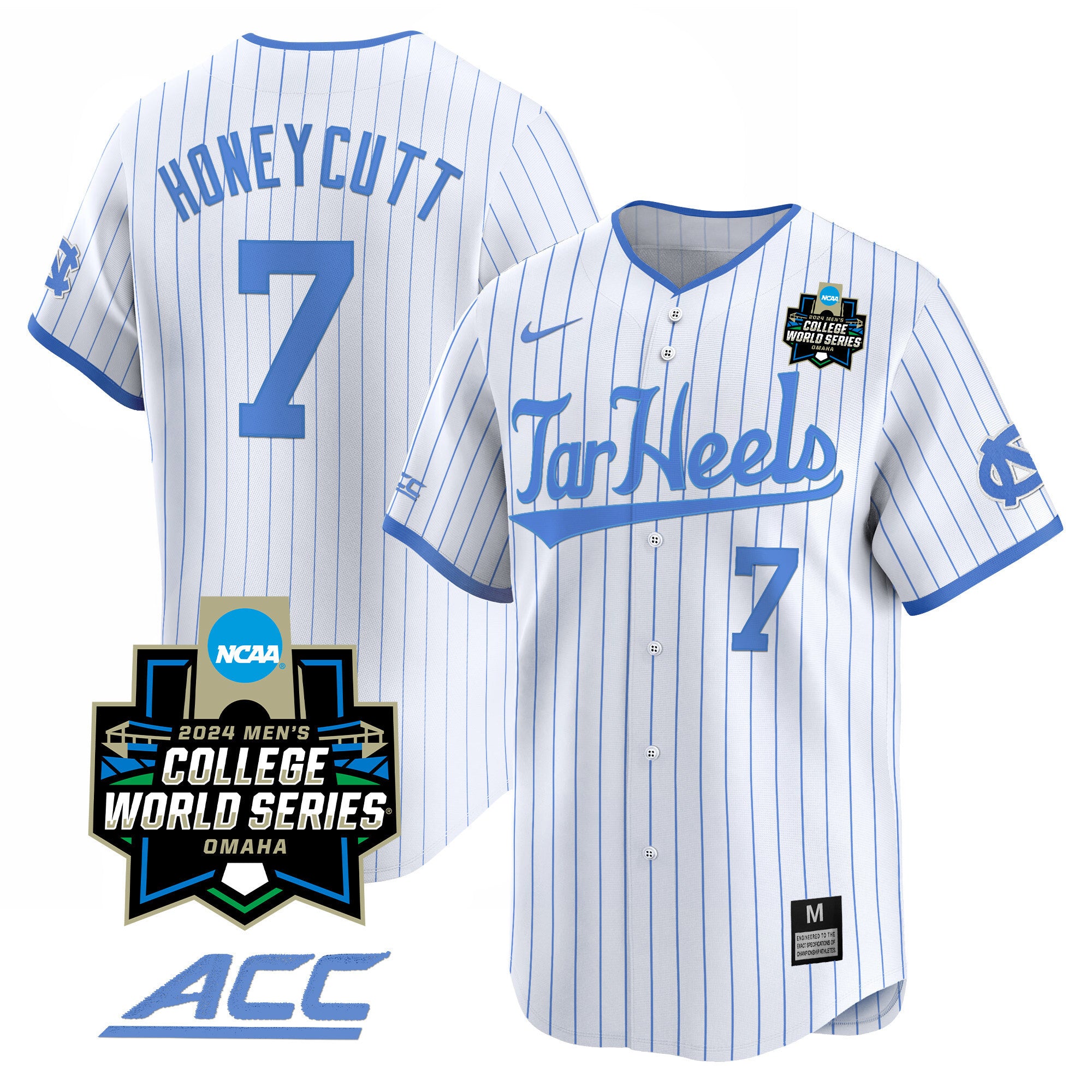 Men's North Carolina Tar Heels 2024 College World Series Vapor Premier Limited Jersey - All Stitched