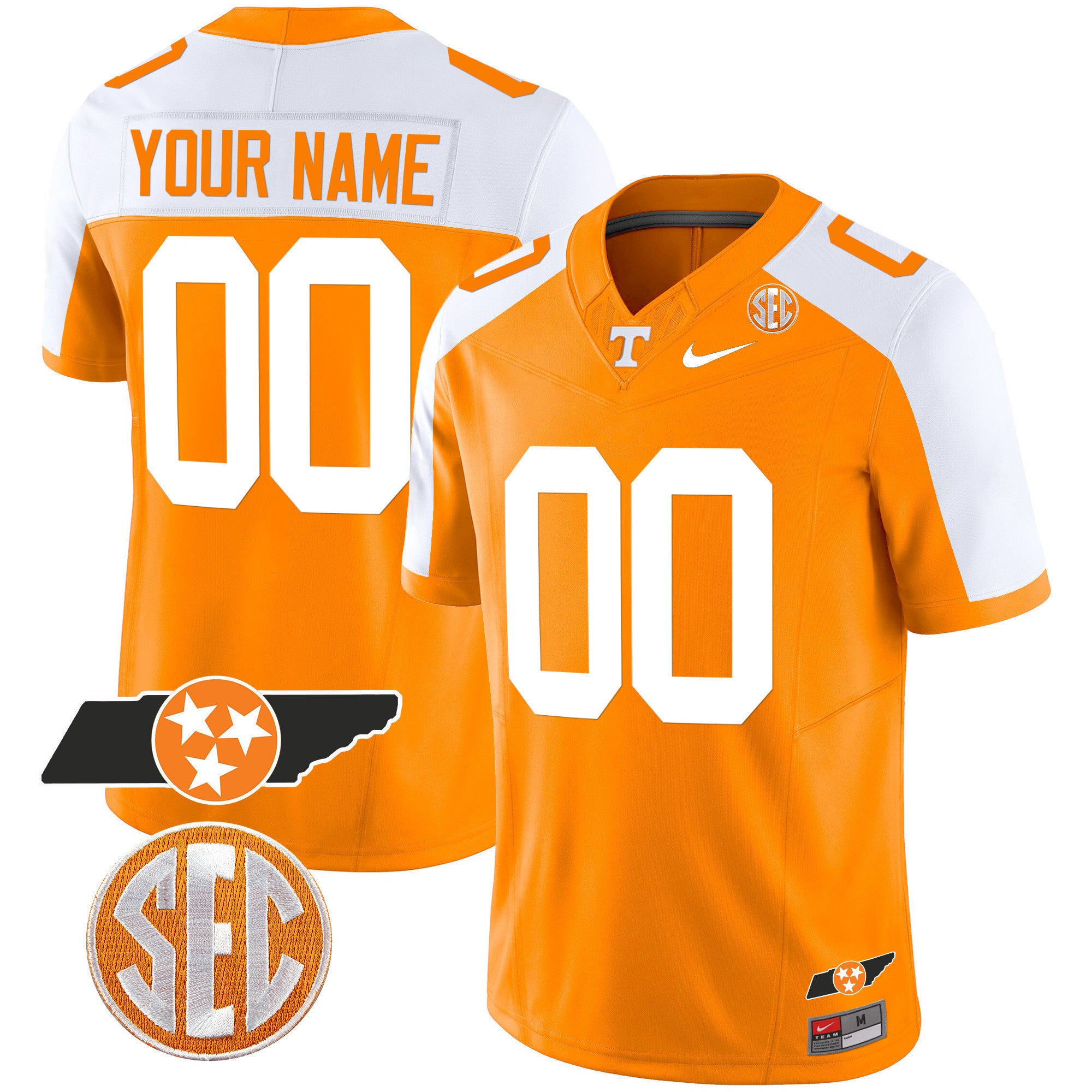 Tennessee Volunteers Checkerboard & Alternate Custom Jersey - All Stitched