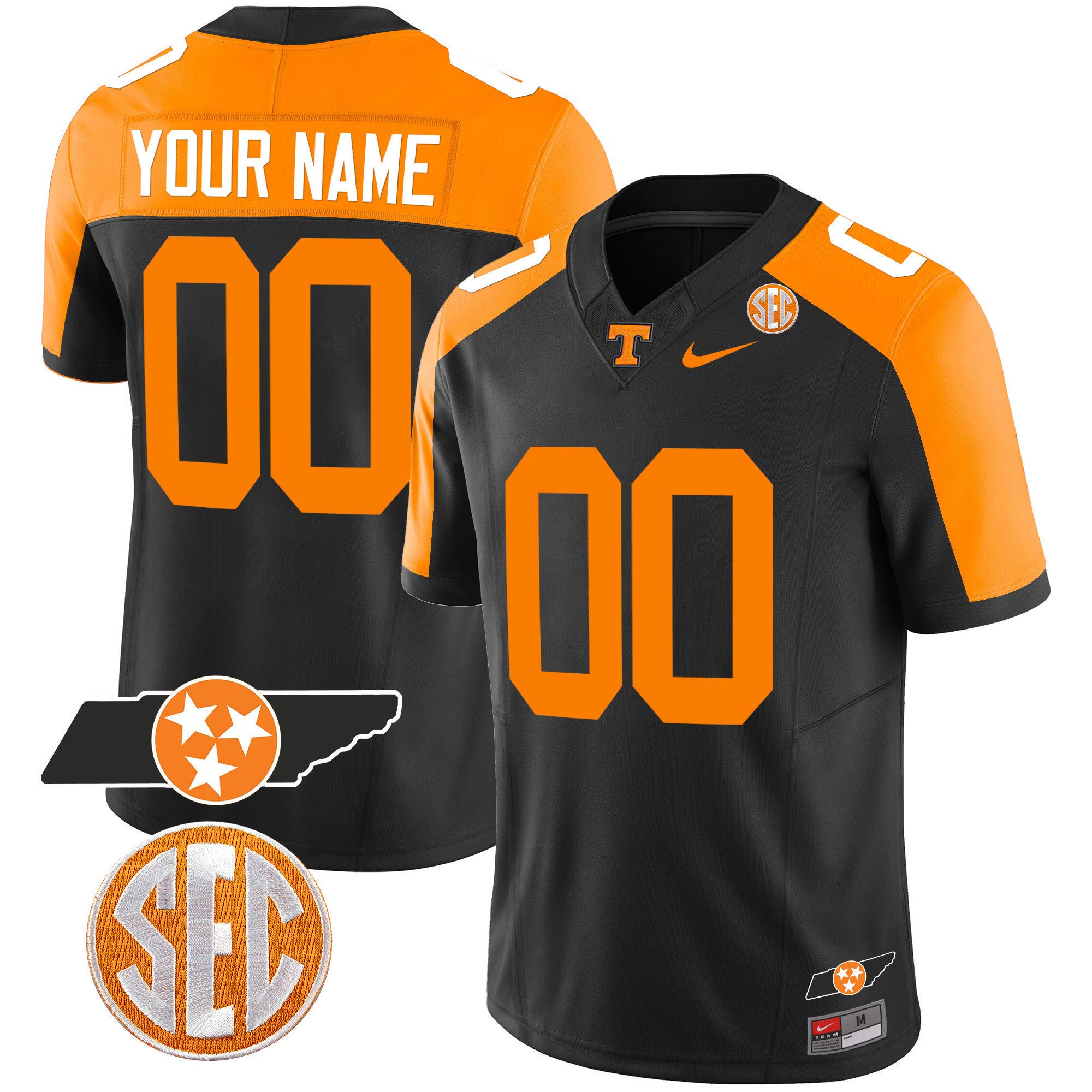 Tennessee Volunteers Checkerboard & Alternate Custom Jersey - All Stitched