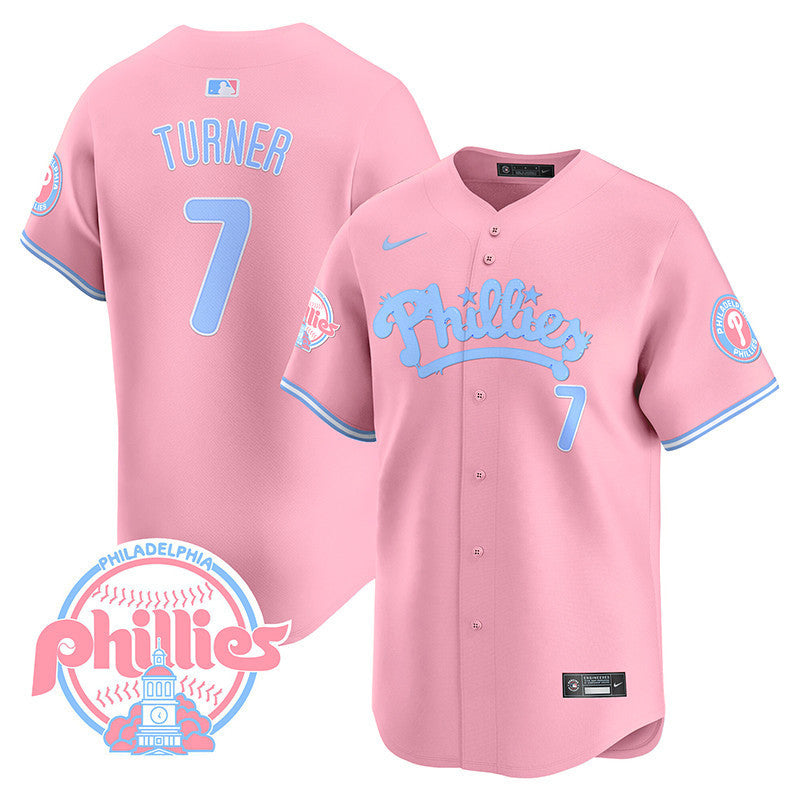 Men's Phillies Bubblegum Pink Vapor Premier Limited Jersey - All Stitched