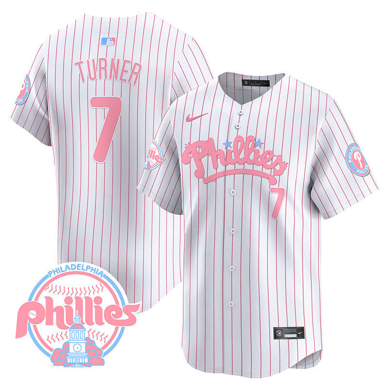 Men's Phillies Bubblegum Pink Vapor Premier Limited Jersey - All Stitched