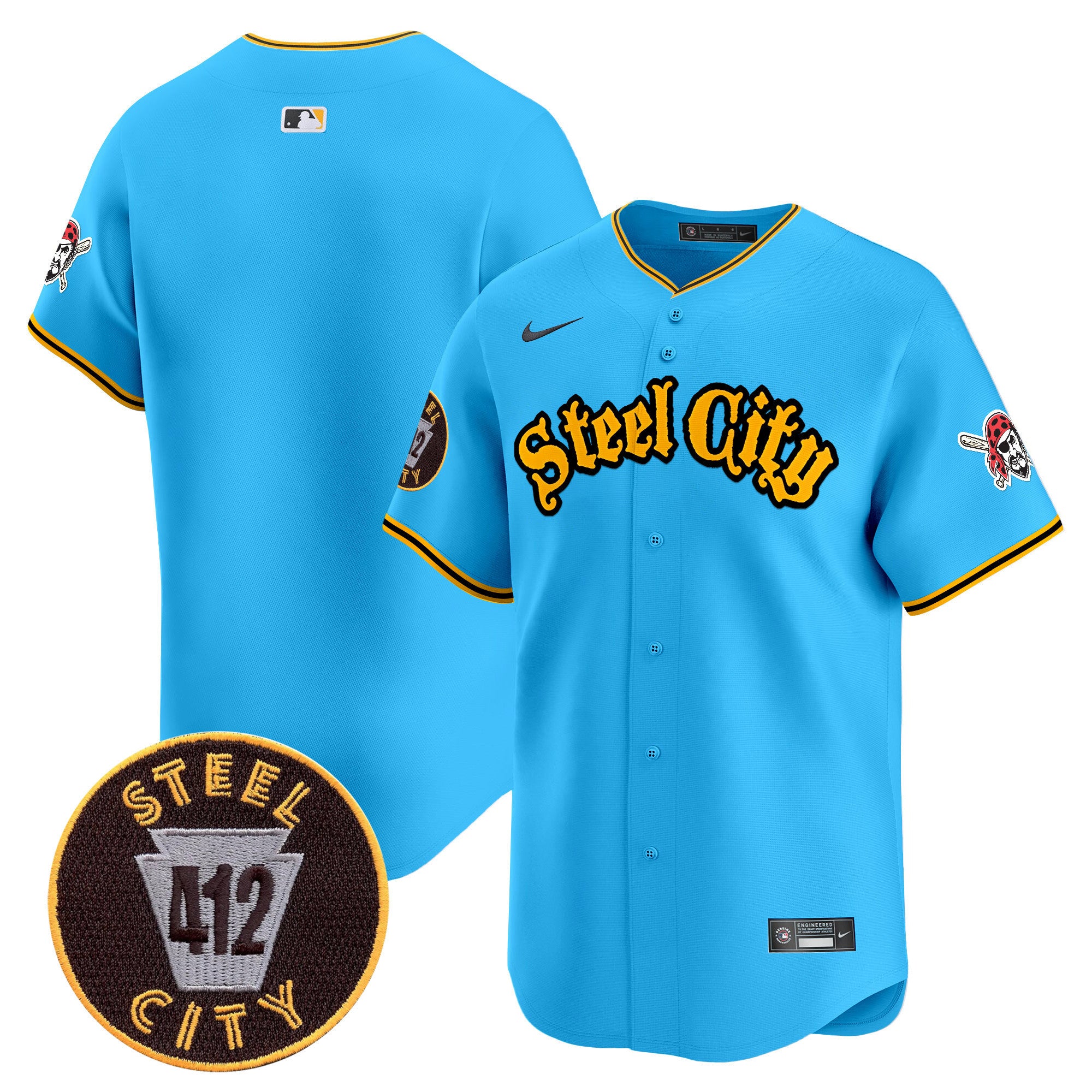 Men's Pittsburgh Pirates 412 Patch Vapor Premier Limited Jersey - All Stitched
