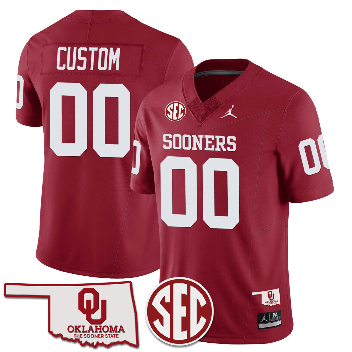 Custom Name/Gender Oklahoma Sooners 2024 SEC Patch Vapor Premier Limited Jersey - All Stitched