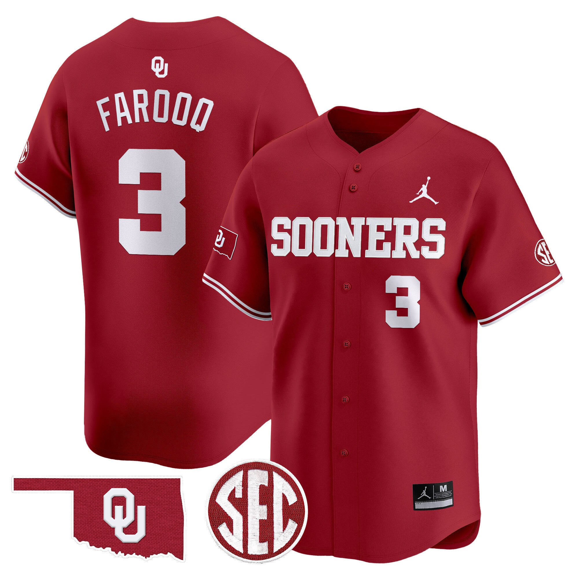 Men's Oklahoma Sooners 2024 Vapor Premier Limited Jersey V2 - SEC Patch - All Stitched