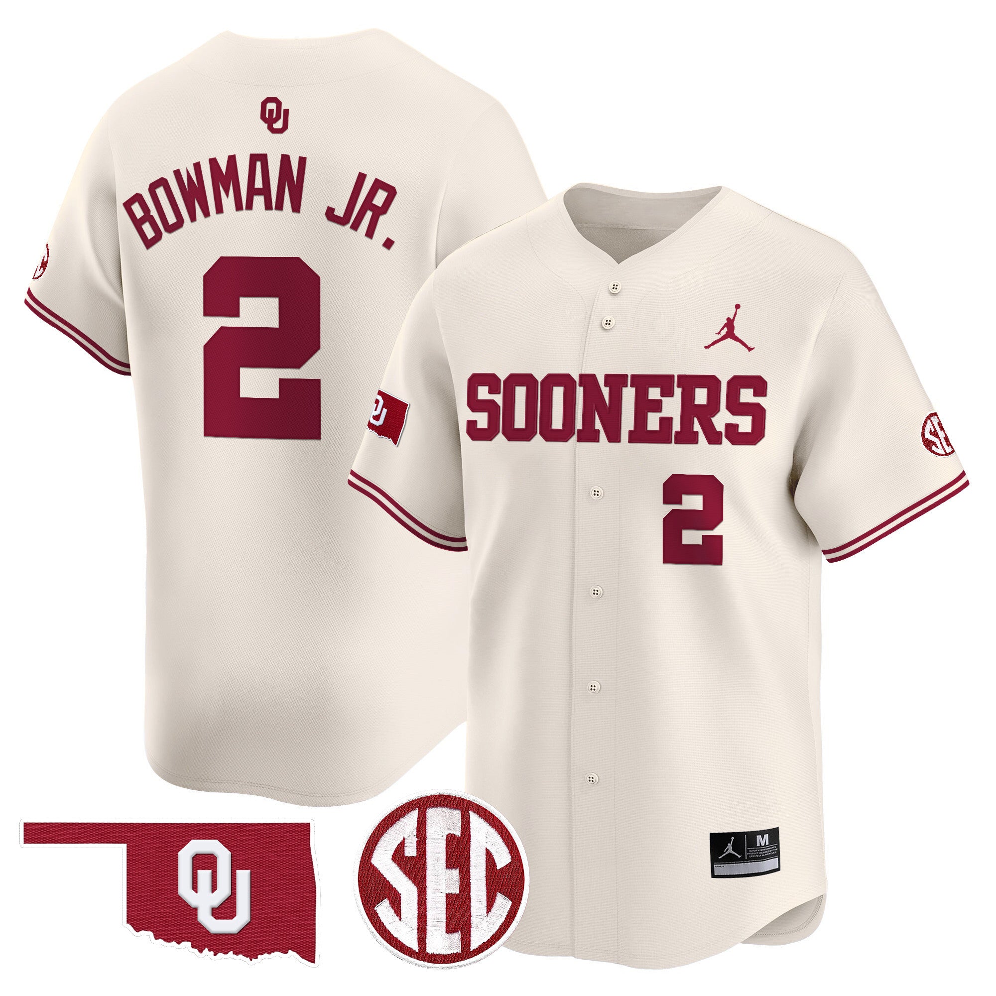Men's Oklahoma Sooners 2024 Vapor Premier Limited Jersey V2 - SEC Patch - All Stitched