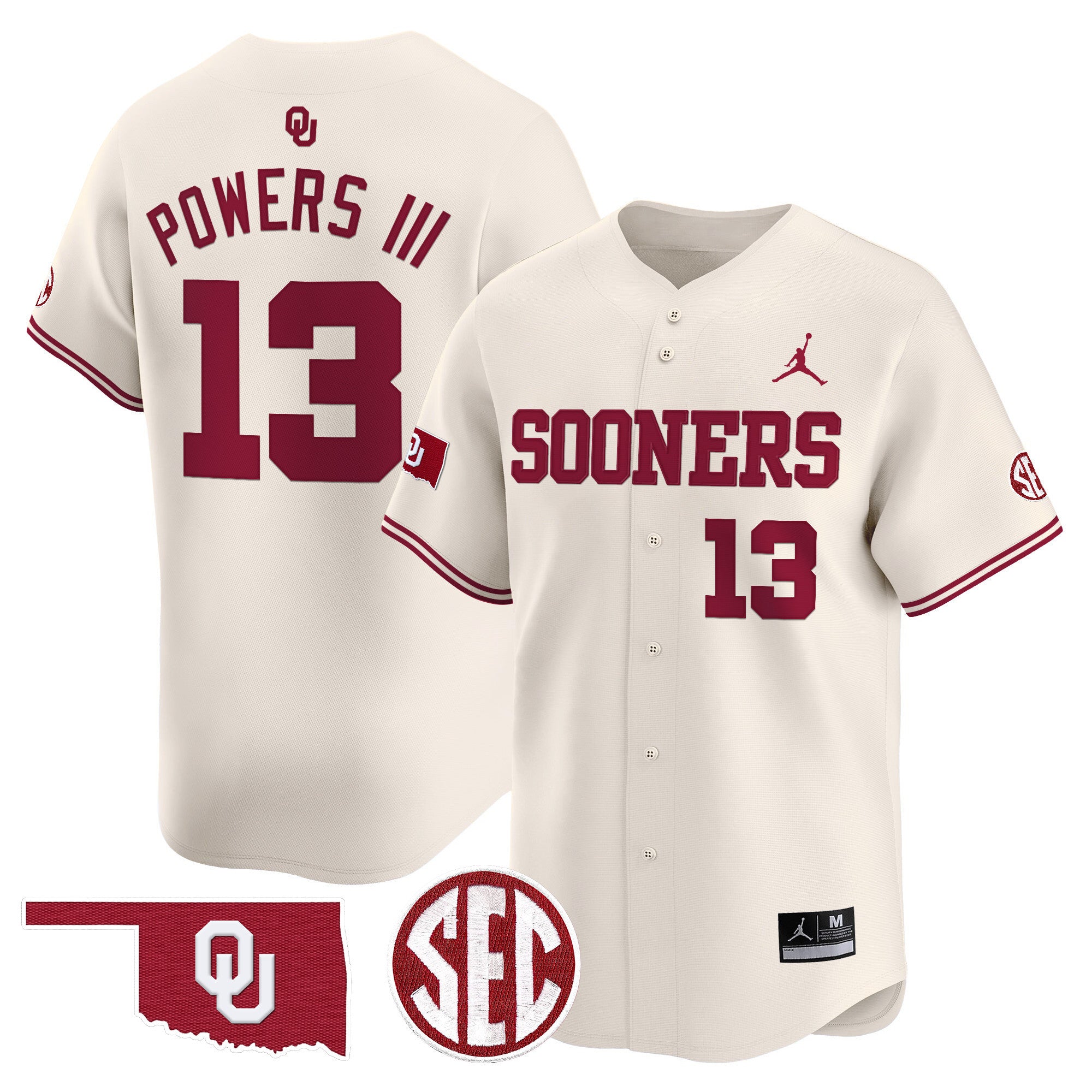 Men's Oklahoma Sooners 2024 Vapor Premier Limited Jersey V2 - SEC Patch - All Stitched