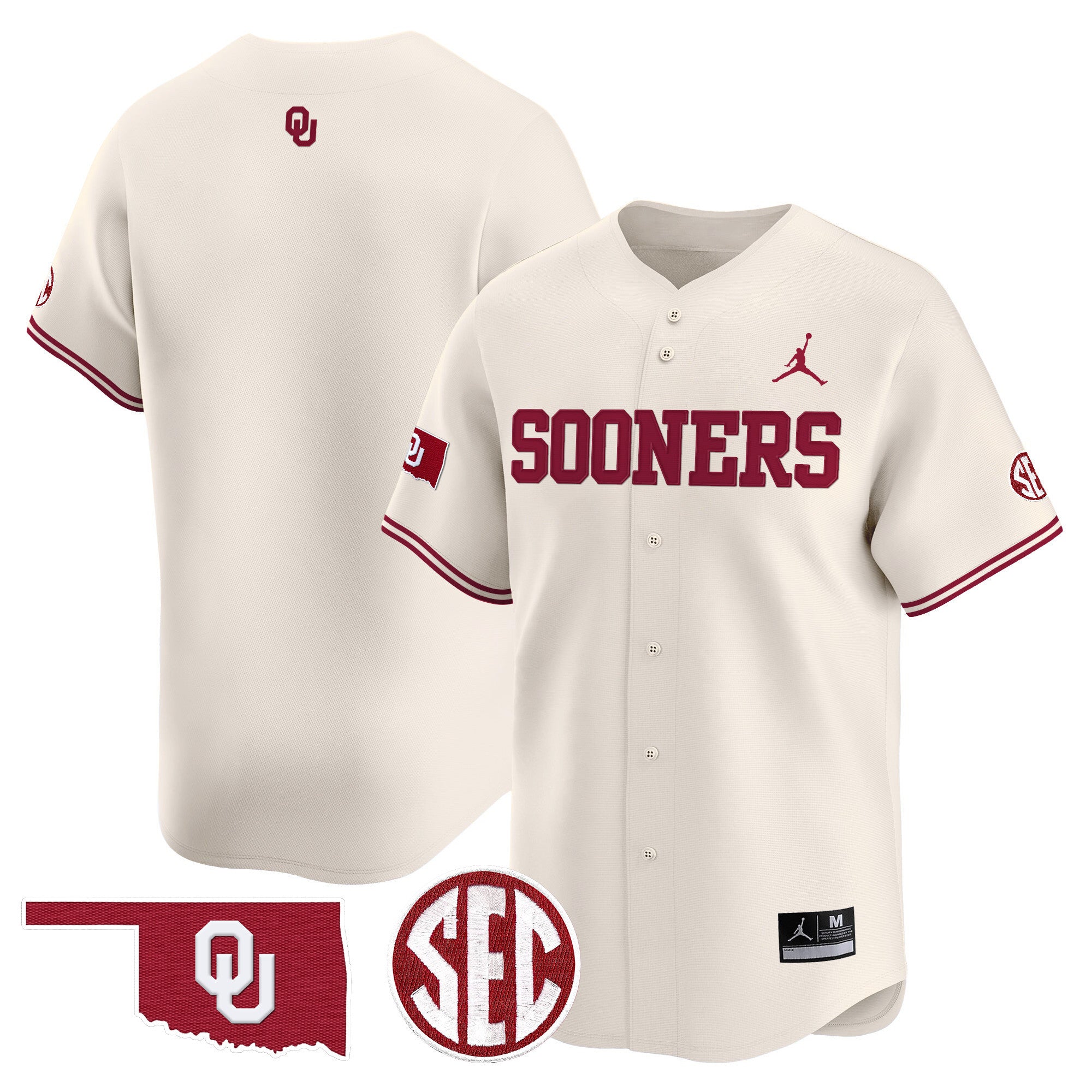Men's Oklahoma Sooners 2024 Vapor Premier Limited Jersey V2 - SEC Patch - All Stitched