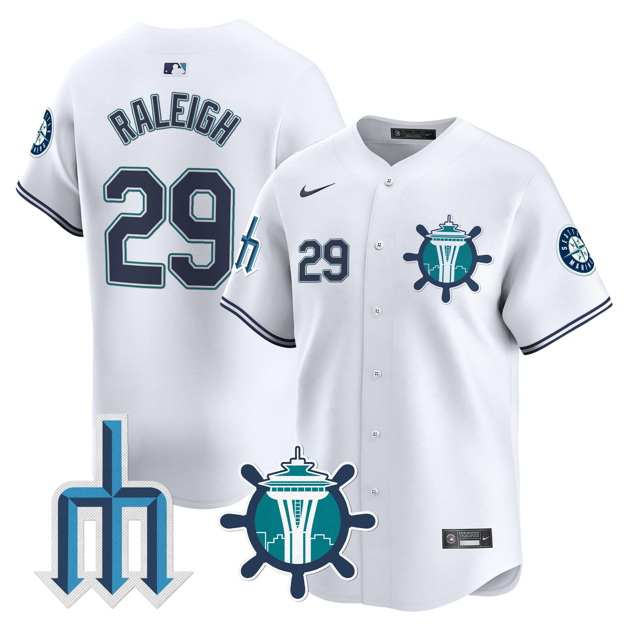 Men's Seattle Mariners Trident Patch Vapor Premier Limited Jersey - All Stitched