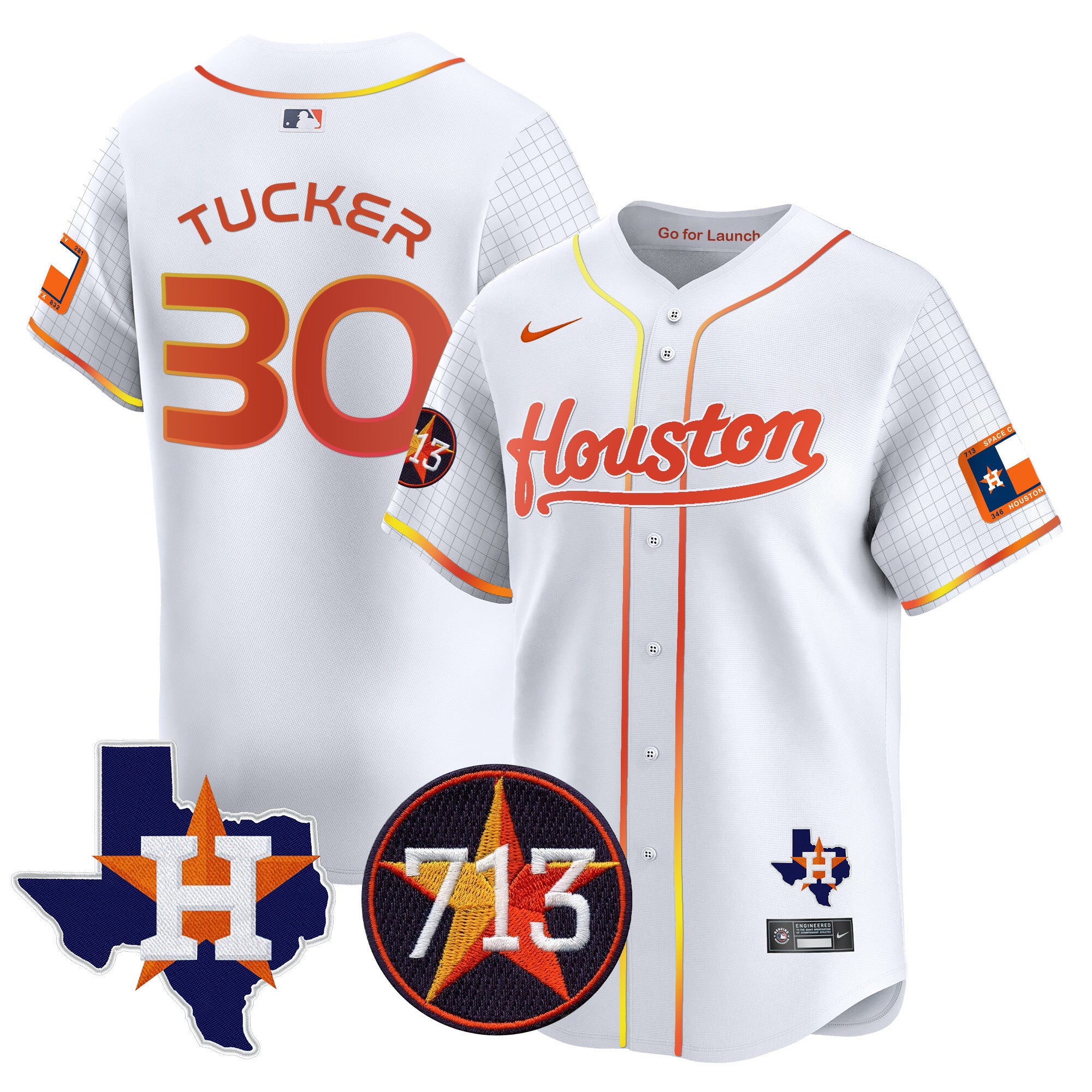 Men's Astros Space City 713 Patch Vapor Premier Limited Jersey - All Stitched