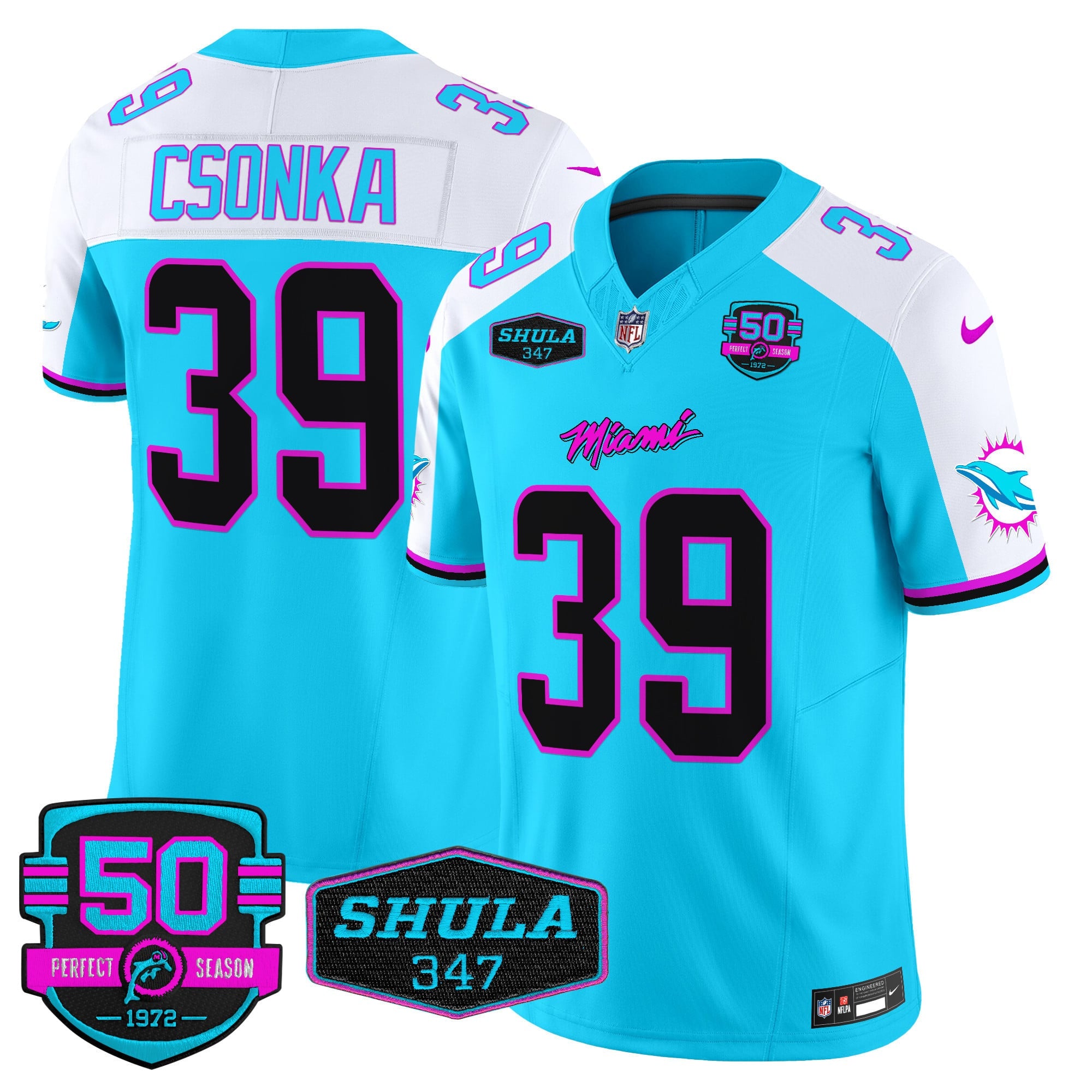 Men's Dolphins Miami Vice Vapor Limited Jersey V4 - All Stitched