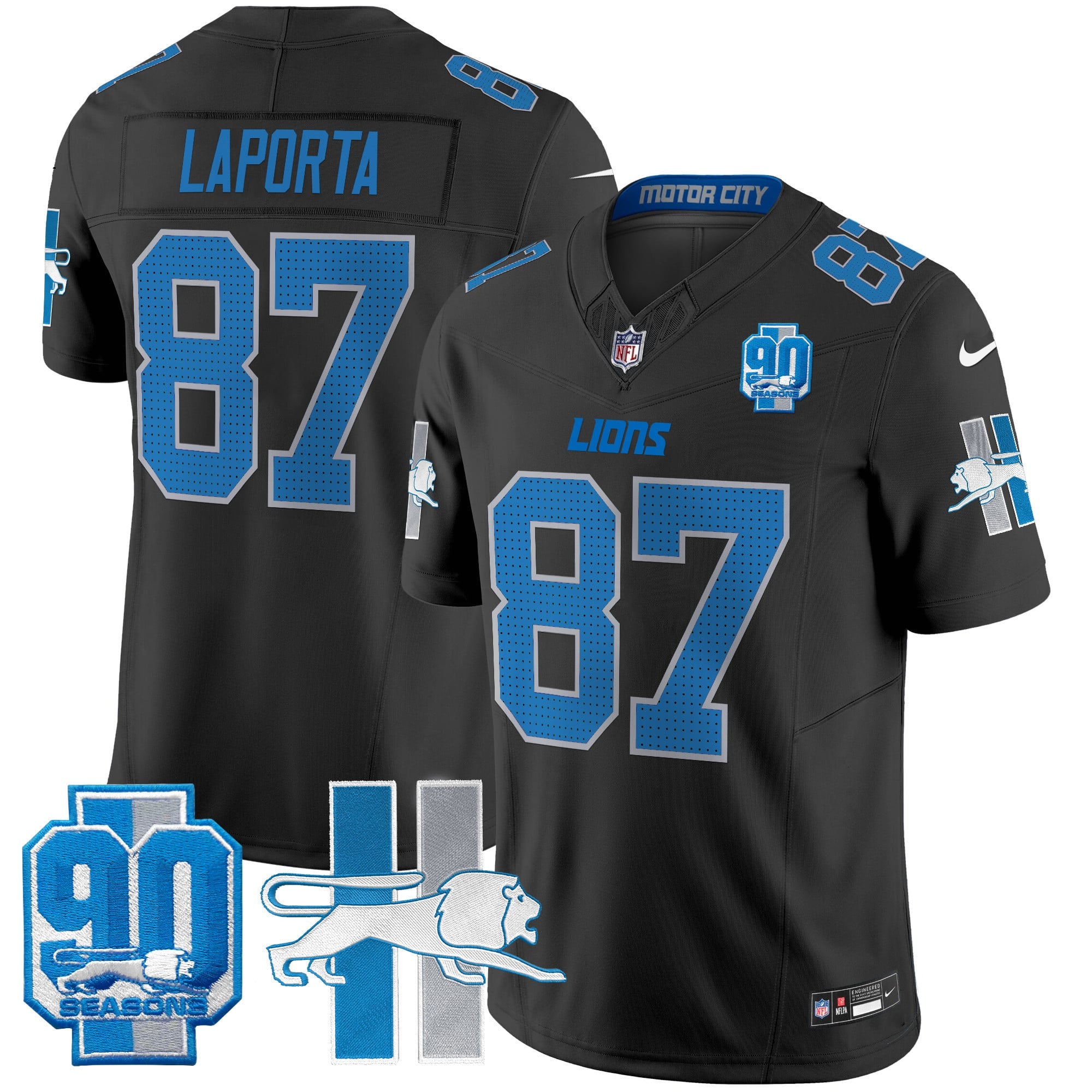 Men's Detroit Lion 1946 Throwback Vapor Limited Jersey - All Stitched