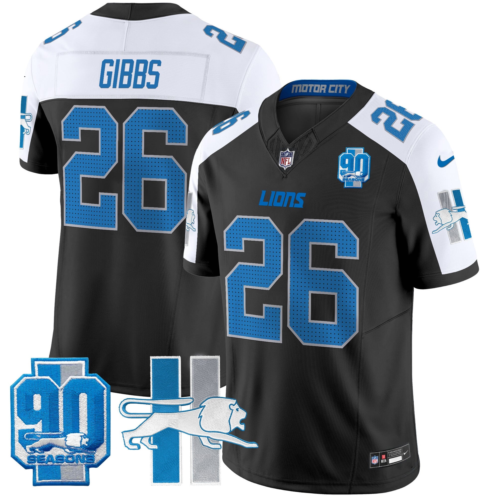 Men's Detroit Lion 1946 Throwback Vapor Limited Jersey - All Stitched