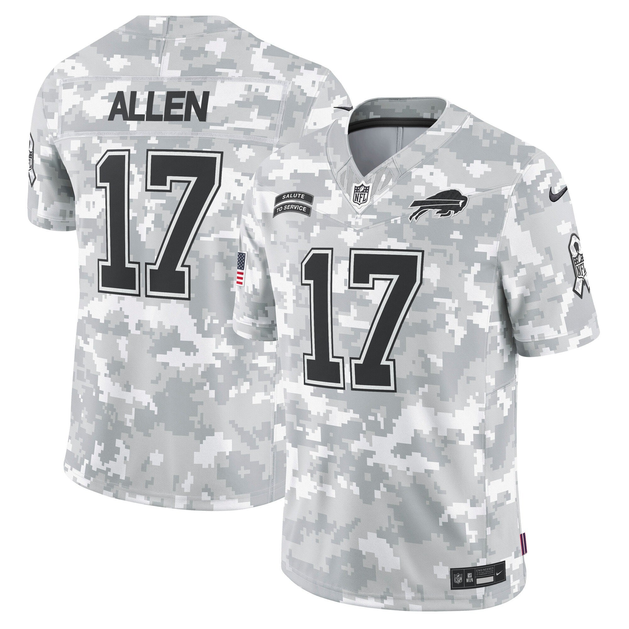 Josh Allen Buffalo Bills 2024 Salute to Service Vapor Limited Jersey - Arctic Camo