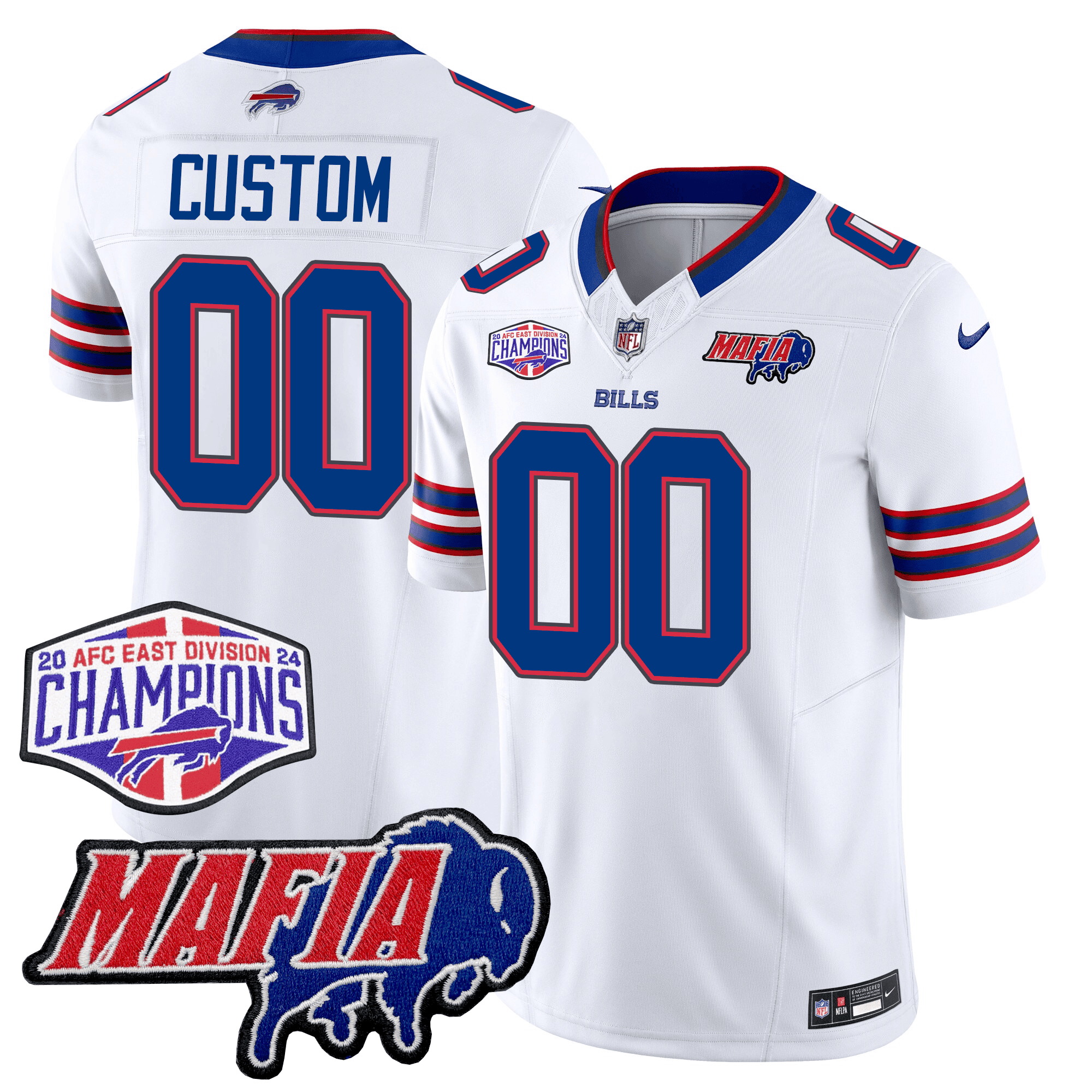 Men's Buffalo Bills 24/25 Jersey - Bills Mafia + AFC East Championship Patch