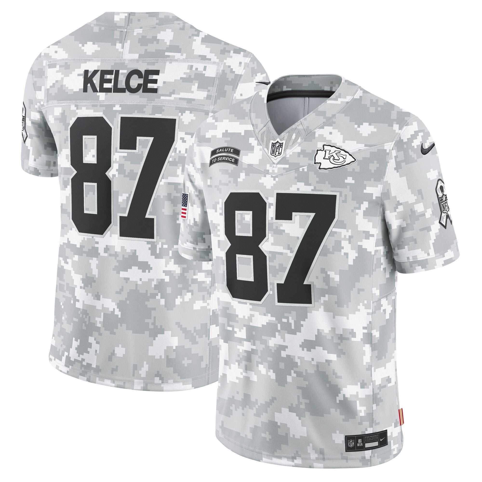 Kansas City Chiefs 2024 Salute to Service Vapor Limited Jersey - Arctic Camo - All Stitched