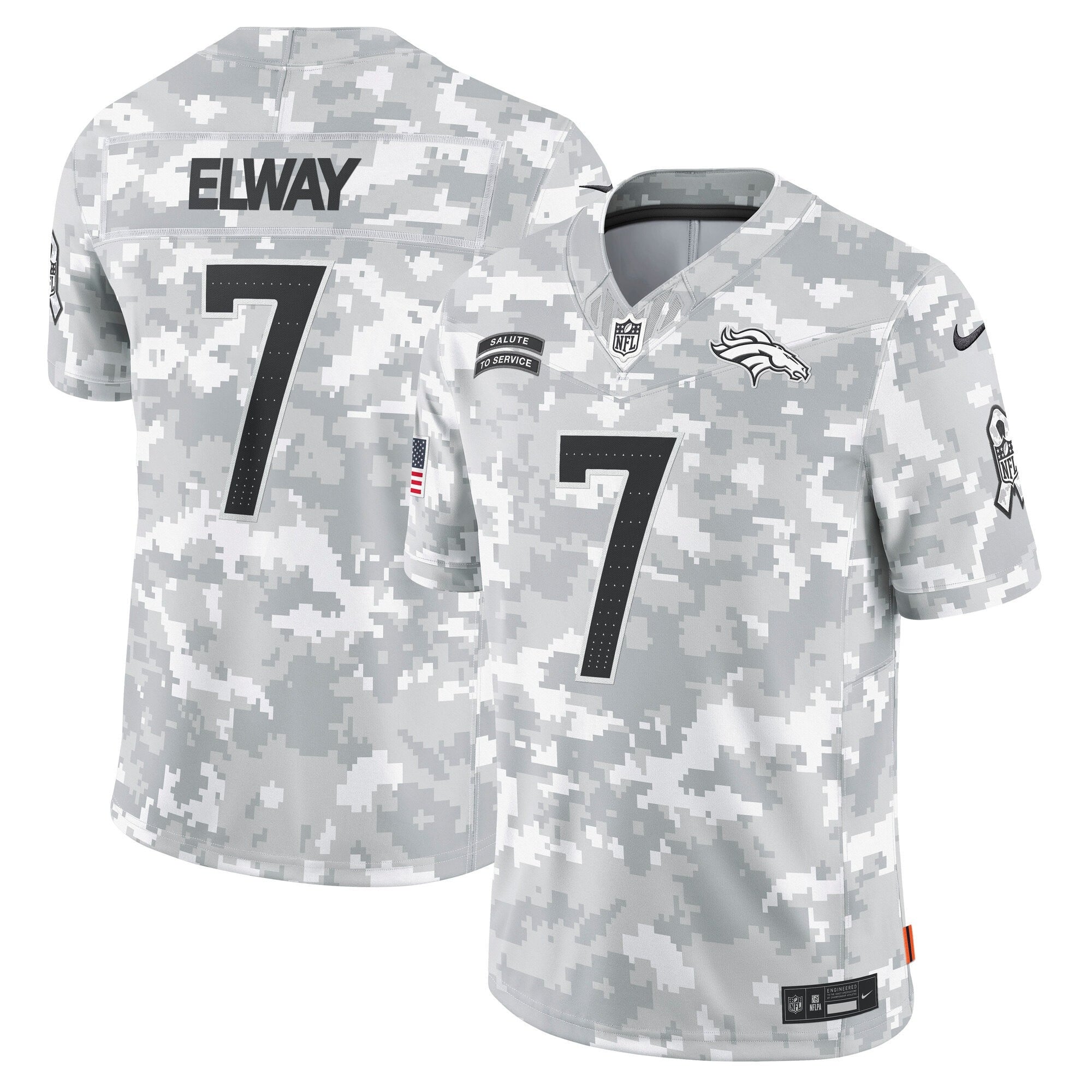 Denver Broncos 2024 Salute to Service Vapor Limited Jersey - Arctic Camo - All Stitched