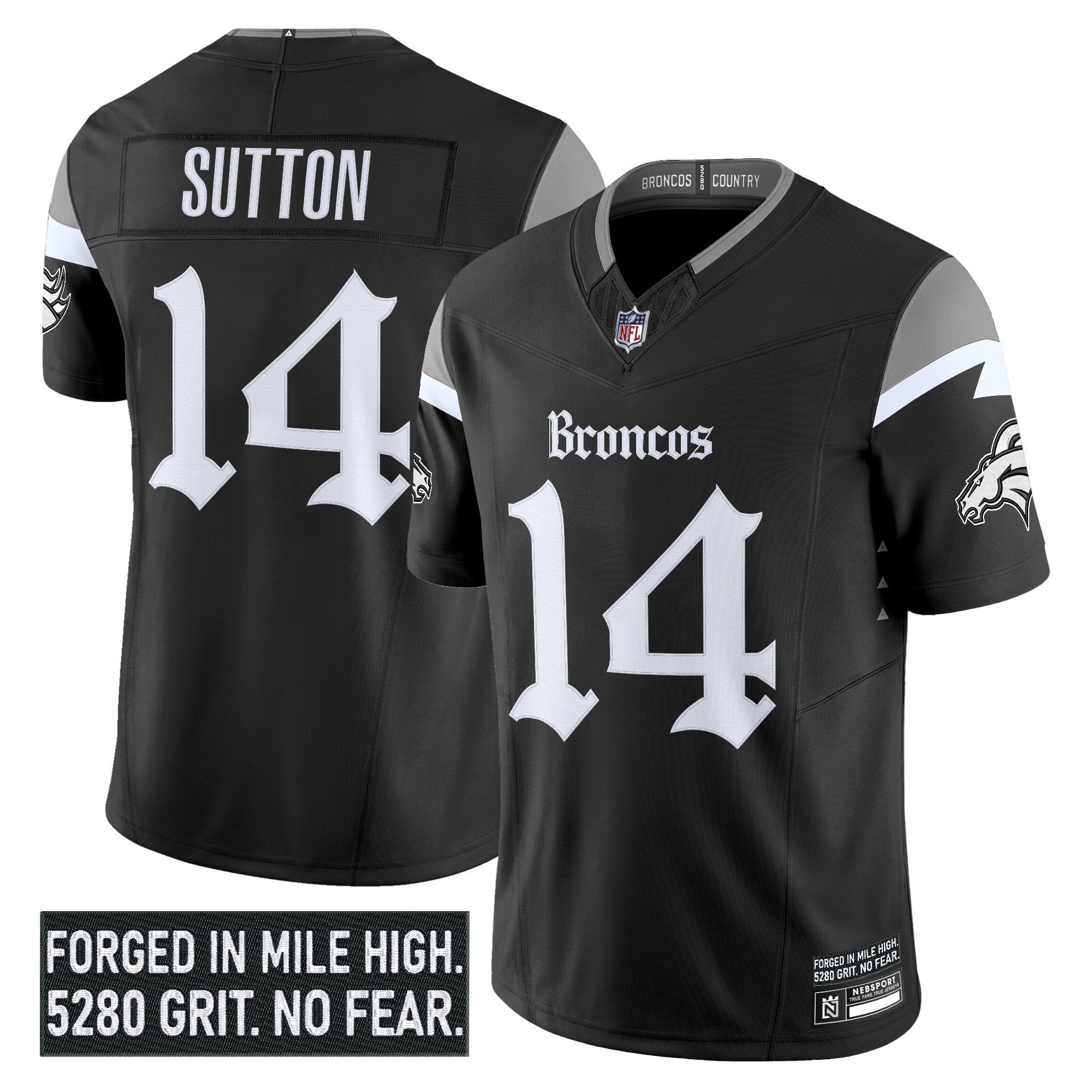 Men's Denver Broncos 'Gothic Mile High Shadows Edition' Vapor Limited Jersey - All Stitched