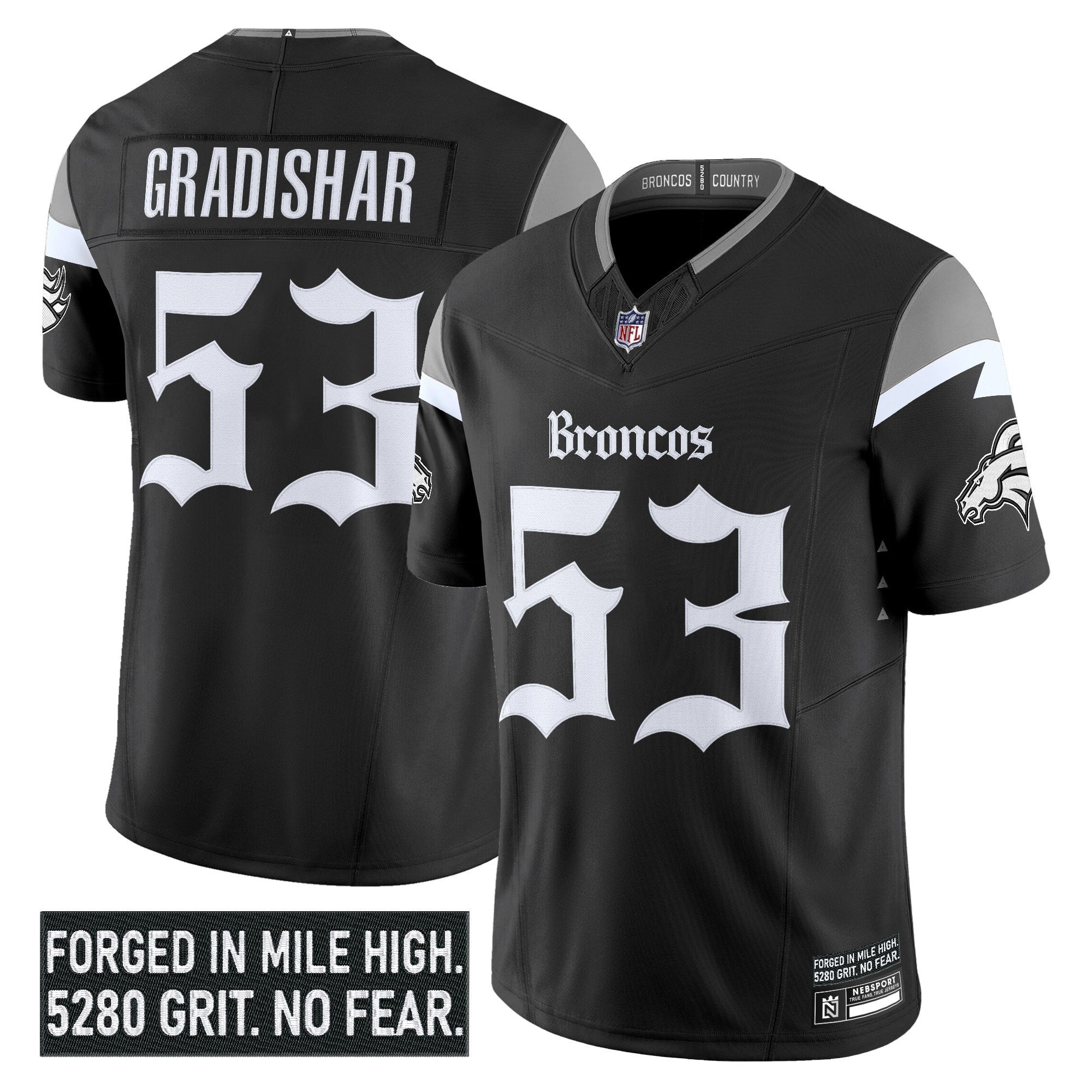 Men's Denver Broncos 'Gothic Mile High Shadows Edition' Vapor Limited Jersey - All Stitched