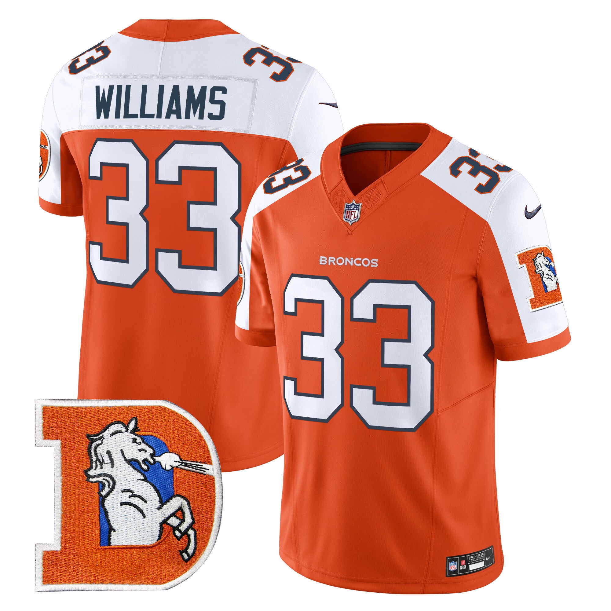 Men's Denver Broncos Throwback Vapor Limited Jersey V2 - All Stitched