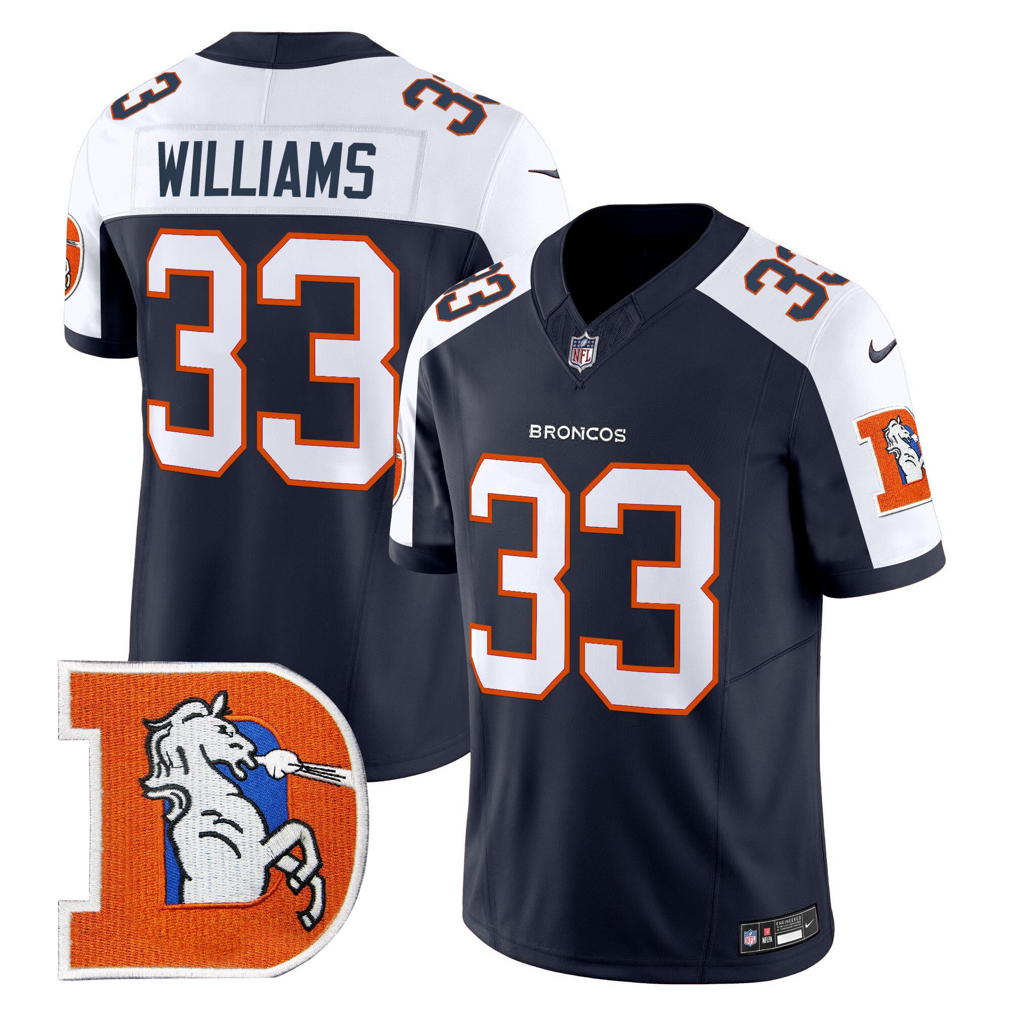 Men's Denver Broncos Throwback Vapor Limited Jersey V2 - All Stitched