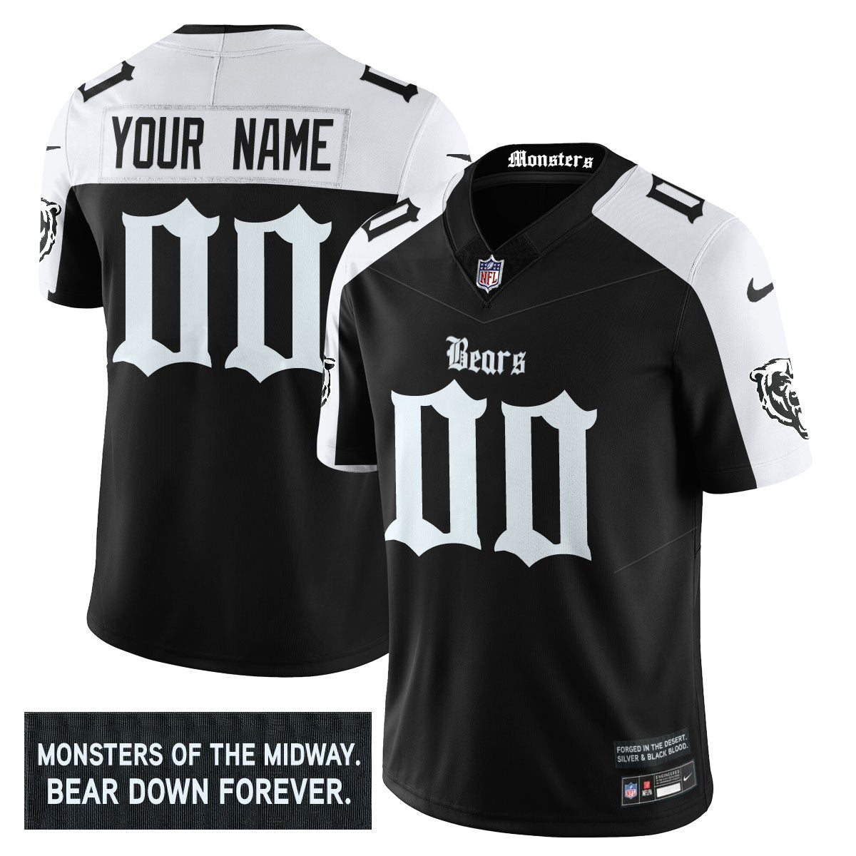 Men's Chicago Bears 'Gothic Monsters Edition' Vapor Limited Jersey - All Stitched