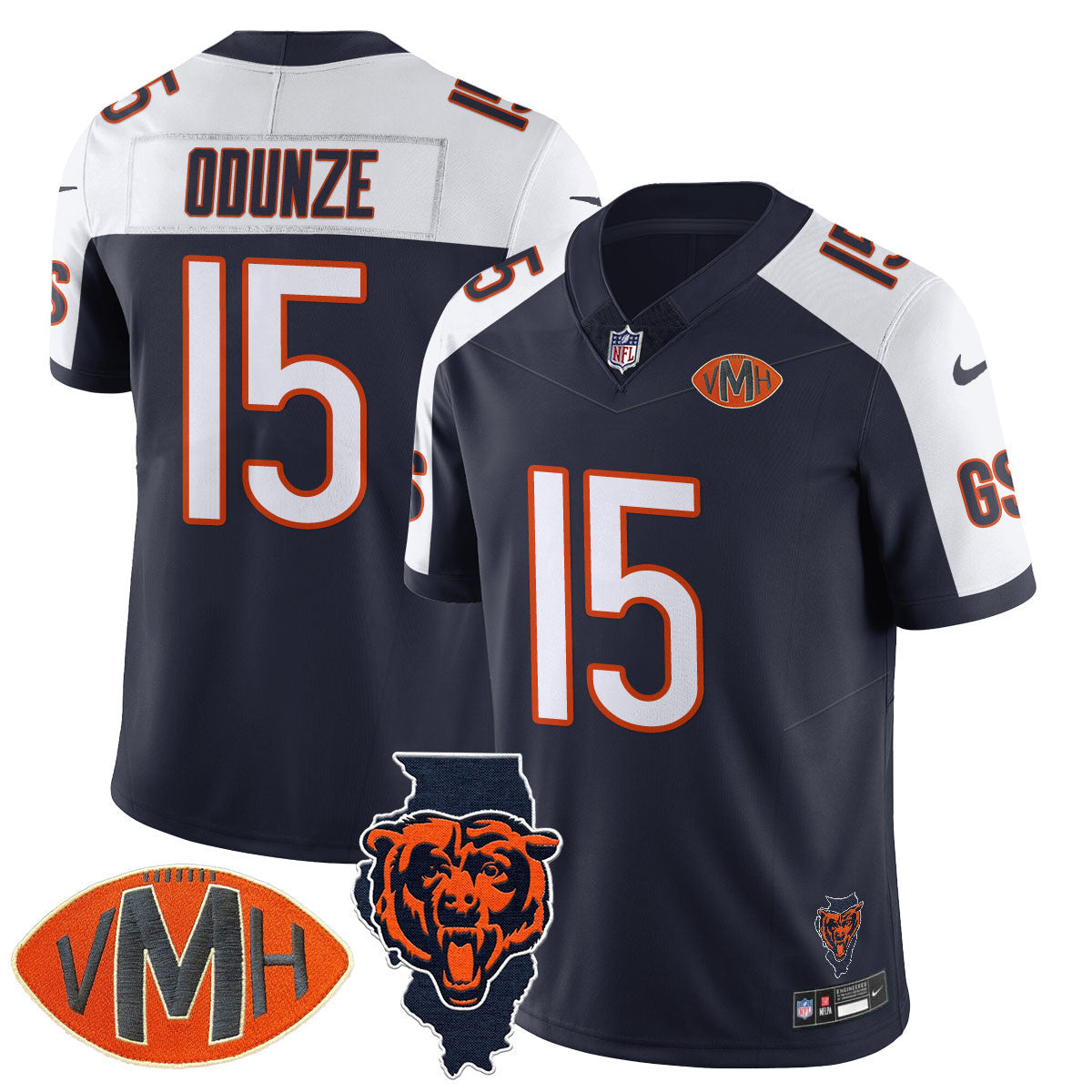 Custom Chicago Bears Honor Virginia Halas McCaskey Jersey - All Stitched