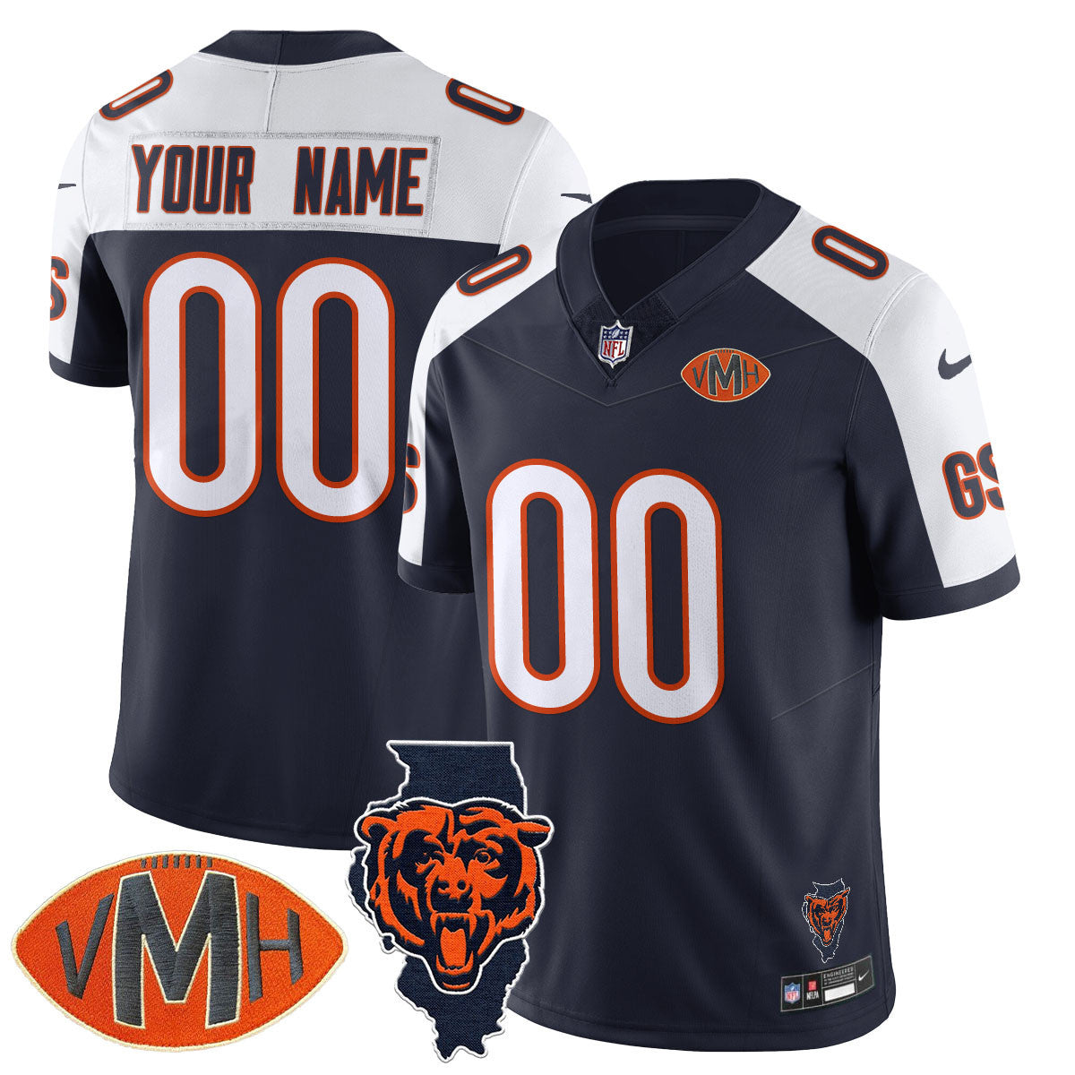 Custom Chicago Bears Honor Virginia Halas McCaskey Jersey - All Stitched