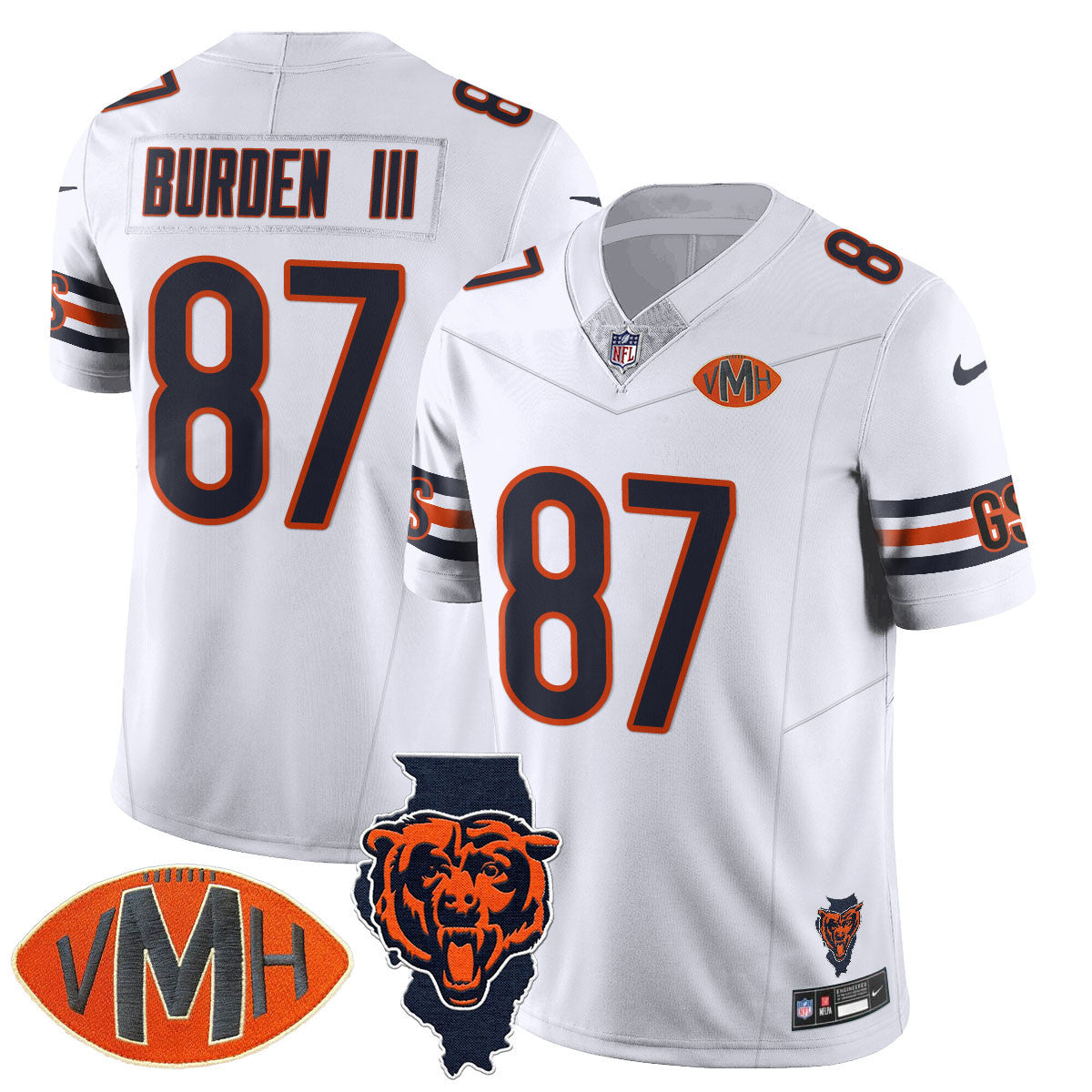Custom Chicago Bears Honor Virginia Halas McCaskey Jersey - All Stitched