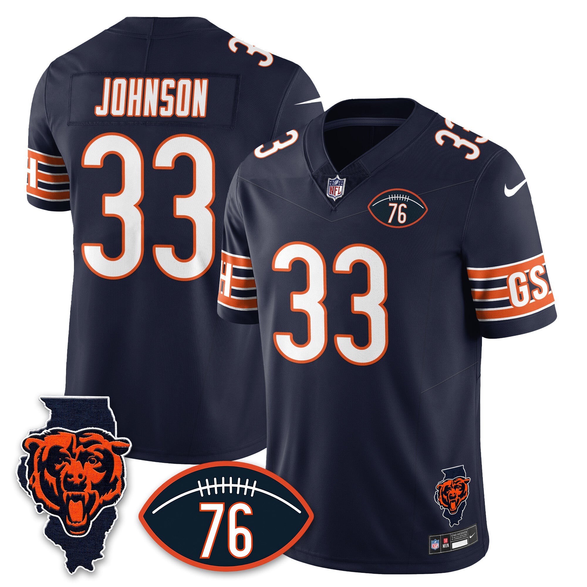 Chicago Bears Honor Steve McMichael Custom Jersey - All Stitched